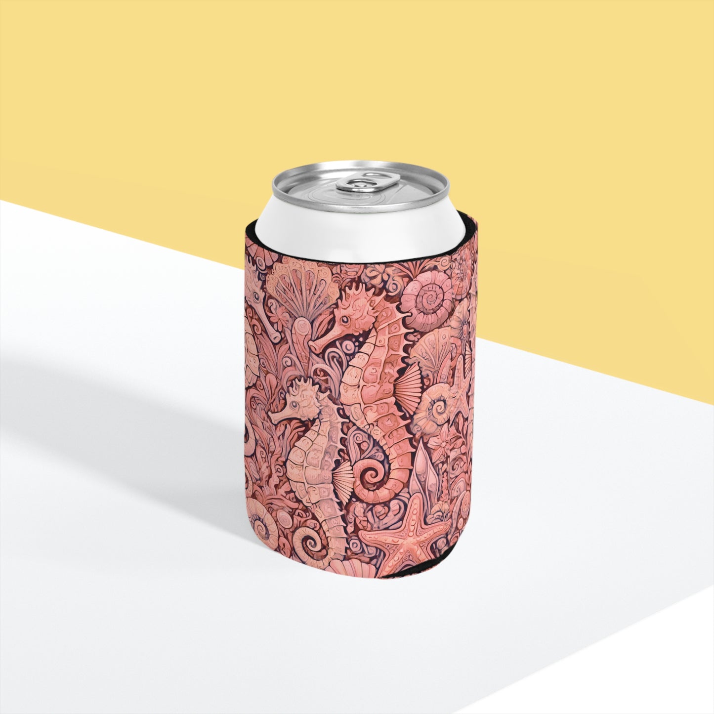 Seahorse Trio/Red Can Cooler Sleeve - Perfect for Outdoor Picnics