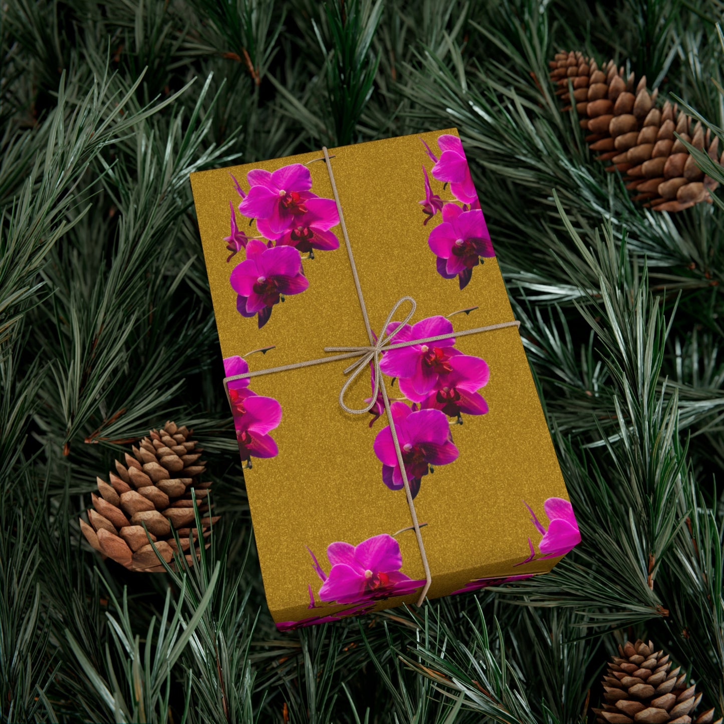 Wrapping Paper - Tropical Gift Wrap for All Occasions / 3 Sizes, 2 Finishes / Purple Orchids / Gothic