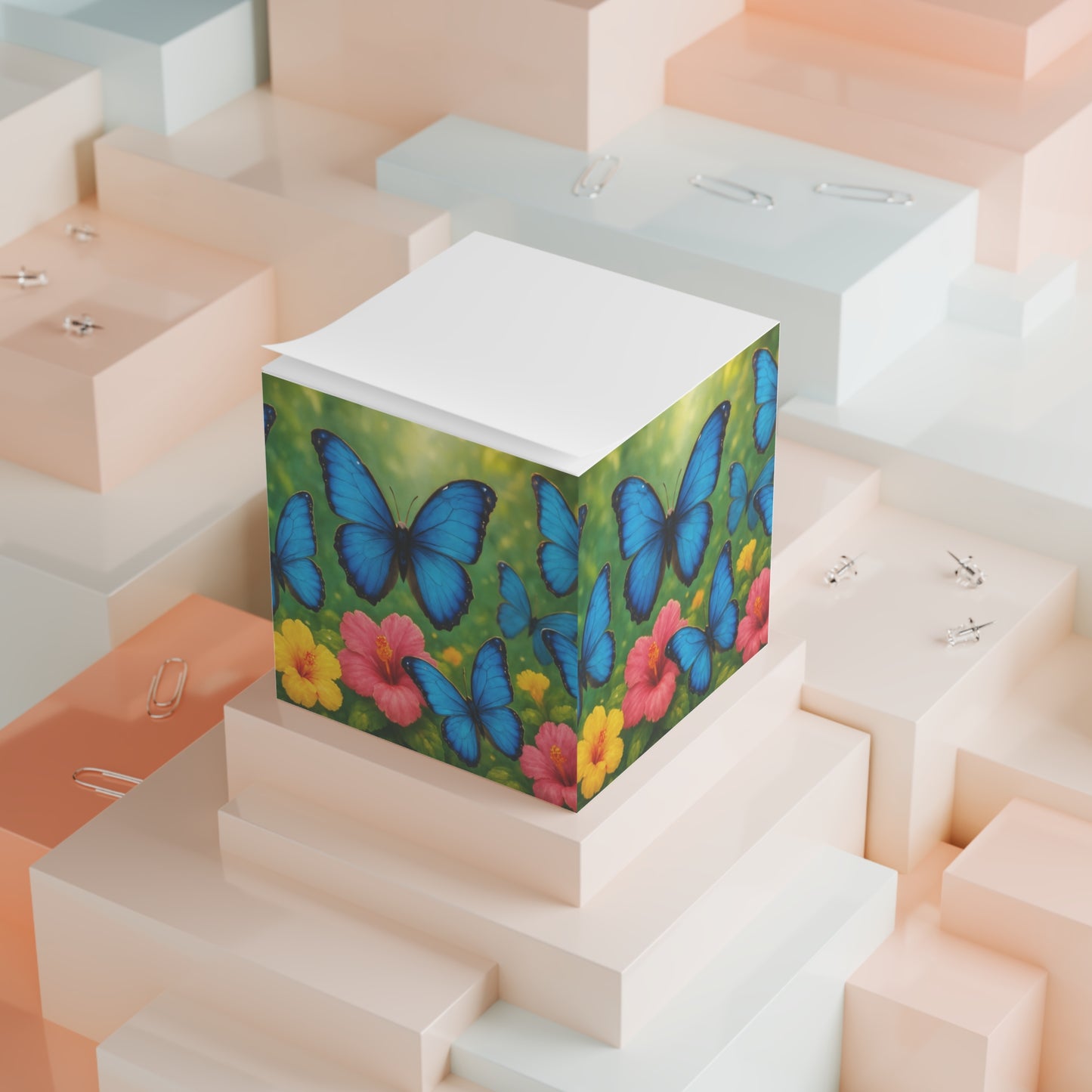 Note Cube - Morpho Butterflies Flight