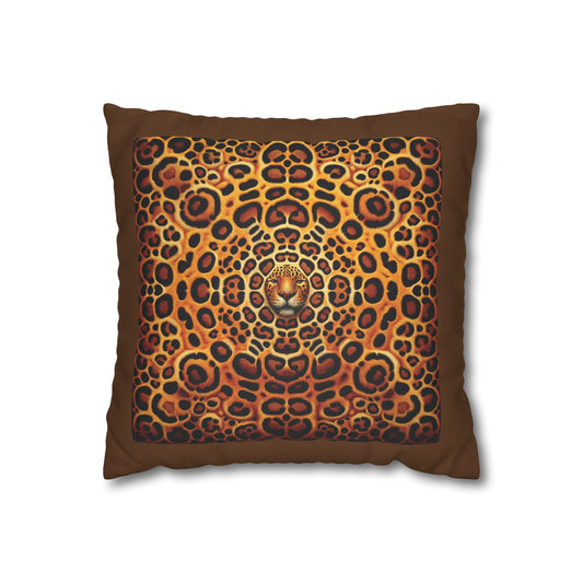 Faux Suede Square Pillowcase - Kaleido Jaguar Spots