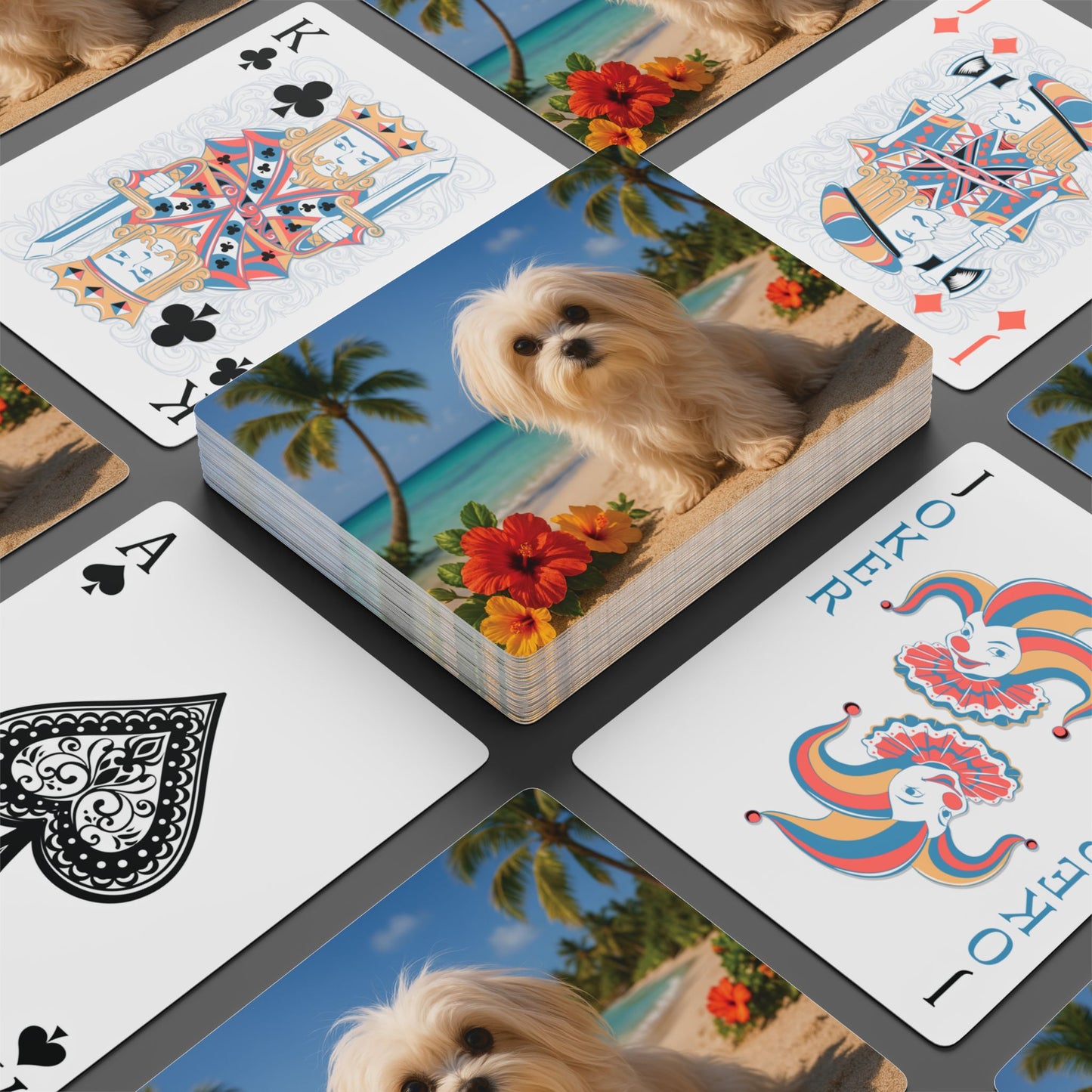 Poker Playing Cards - Puppy Ariel at the Beach