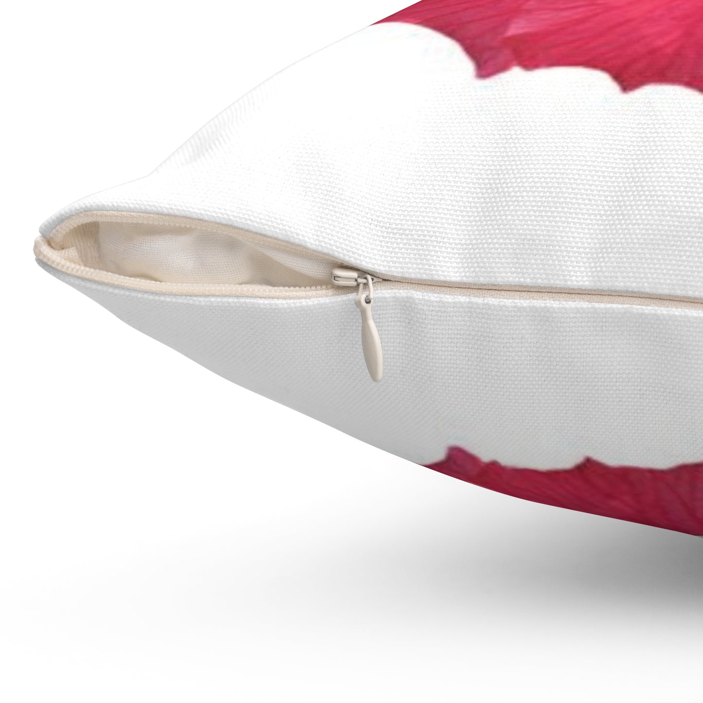 Decorative Pillow - Accent Cushion, 4 Sizes / Photo Pink Hibiscus, White