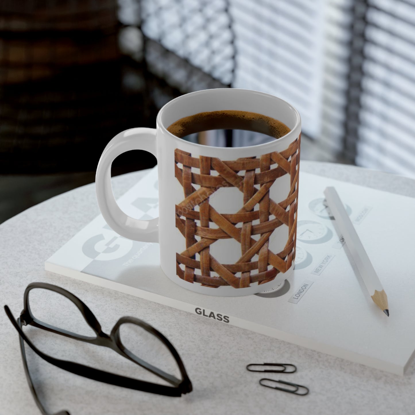 Jumbo Mug, 20oz, Chair Wicker Brown | Tropical Coffee Cup