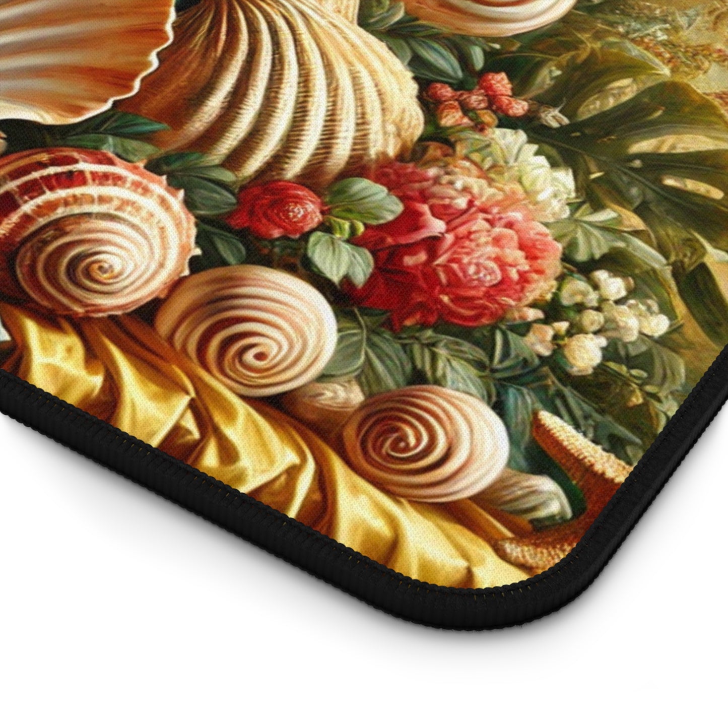 Tropical Mouse Pad/Desk Mat, 3 Sizes - Perfect for Home Office / Shells and Flowers
