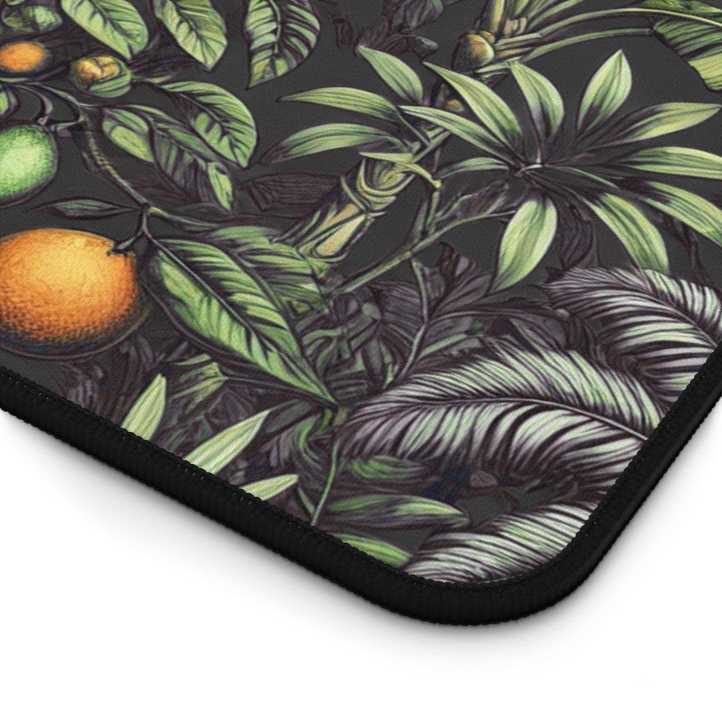 Tropical Mouse Pad/Desk Mat, 3 Sizes - Perfect for Home Office / Tropical Fruit, Black