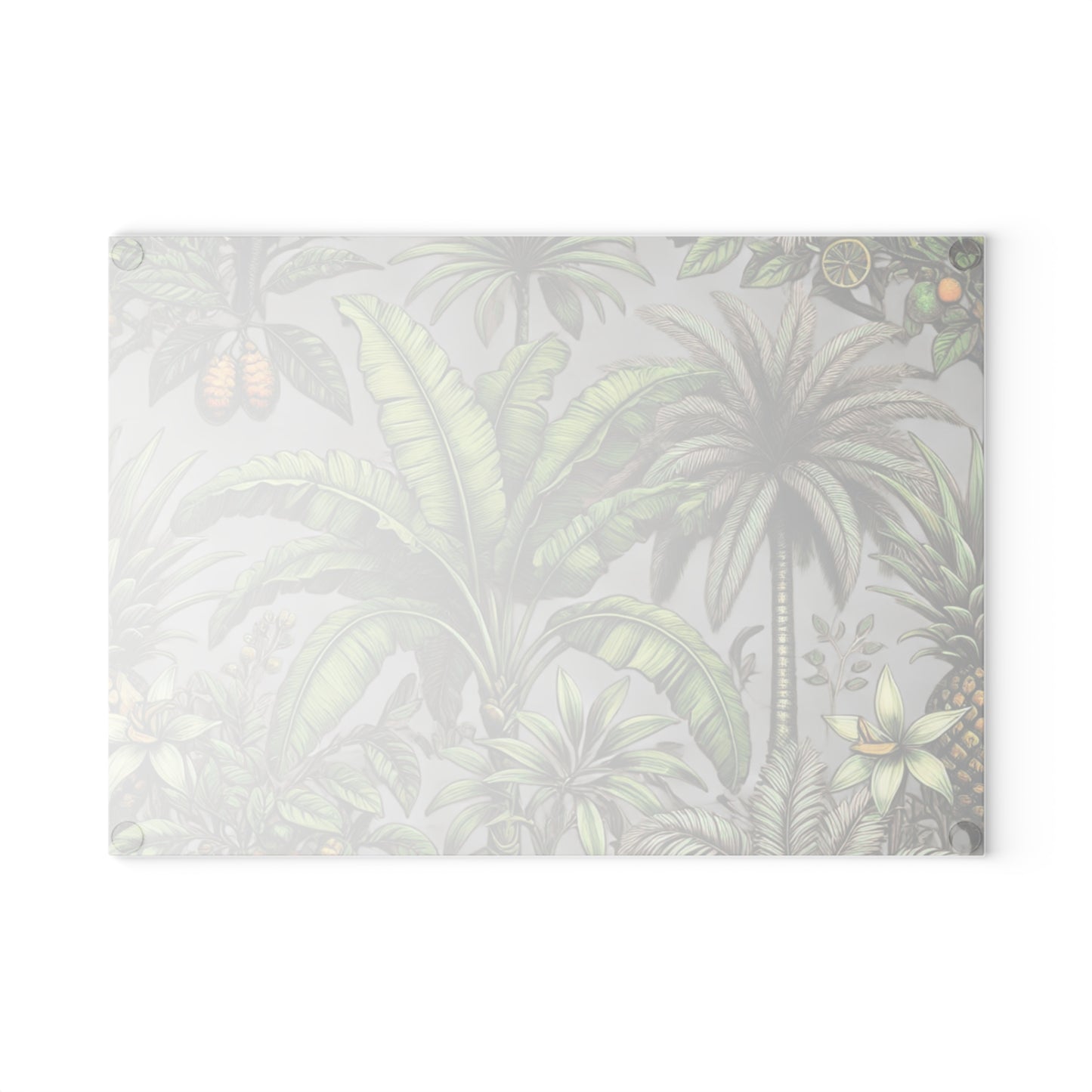 Glass Cutting Board, 2 sizes - Tropical Fruit, Grey