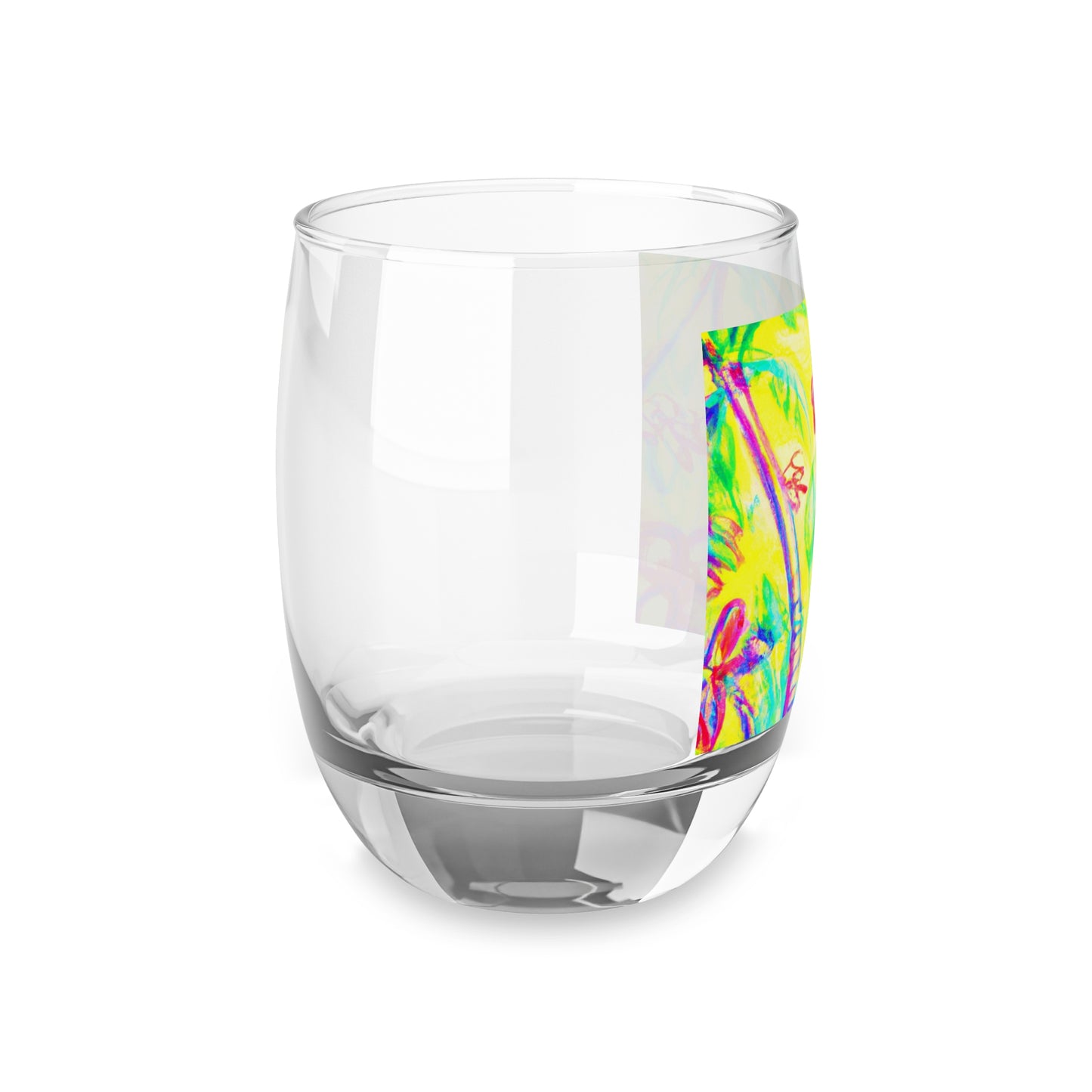 Whiskey Glass, Tropical Doodles/Yellow