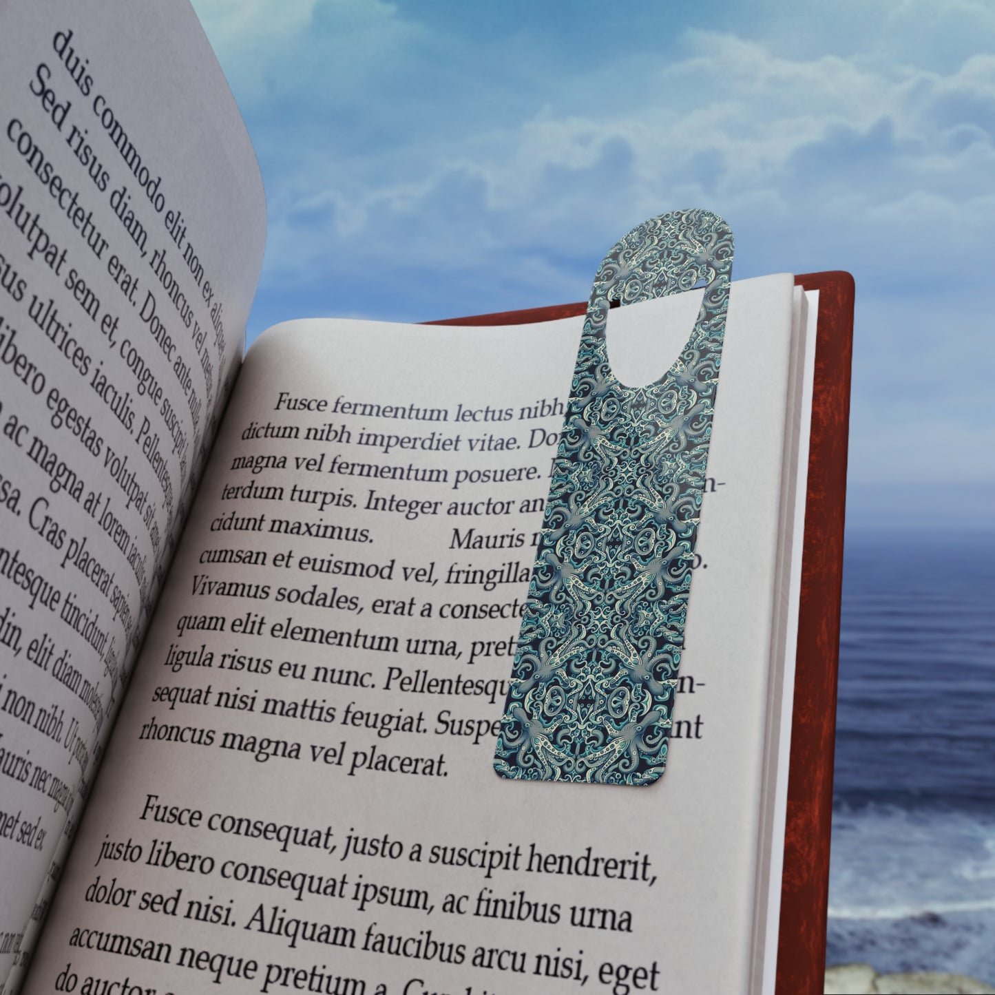 Bookmark - Aluminum, Twisted Aqua Octopus