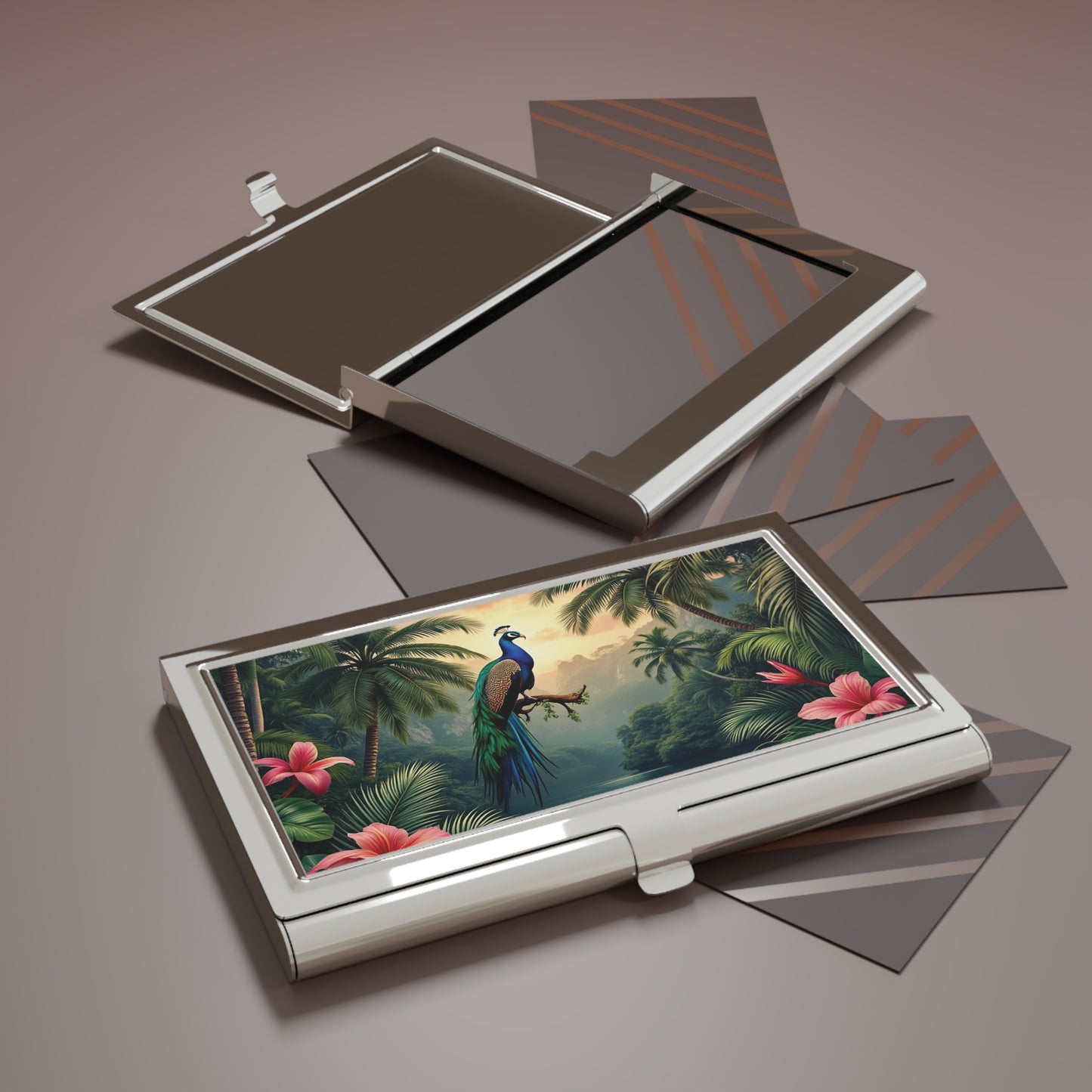 Business Card Holder/Case - Peacock Guardian of the Rainforest