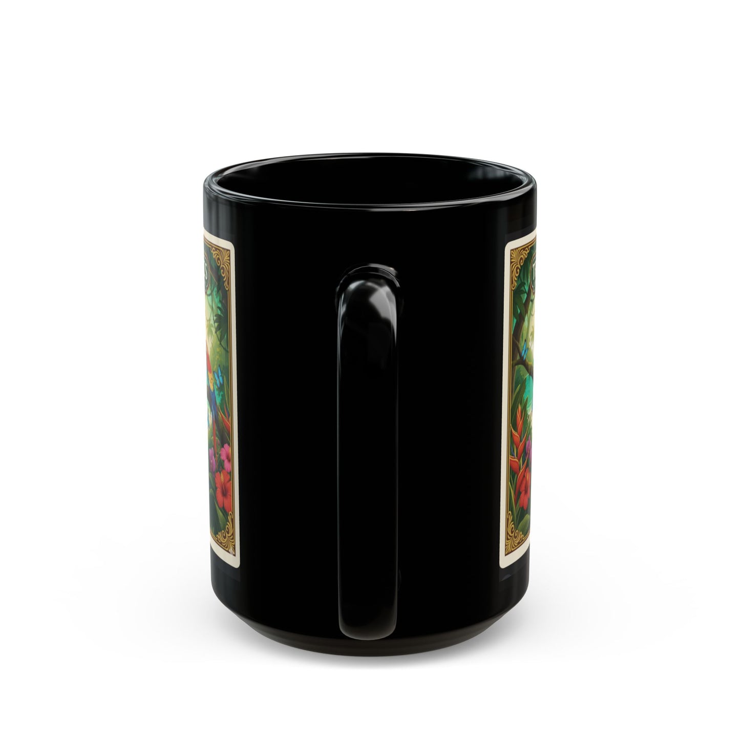 Black Coffee Mug - Parrot at Beach Poster /TLCoffee Logo
