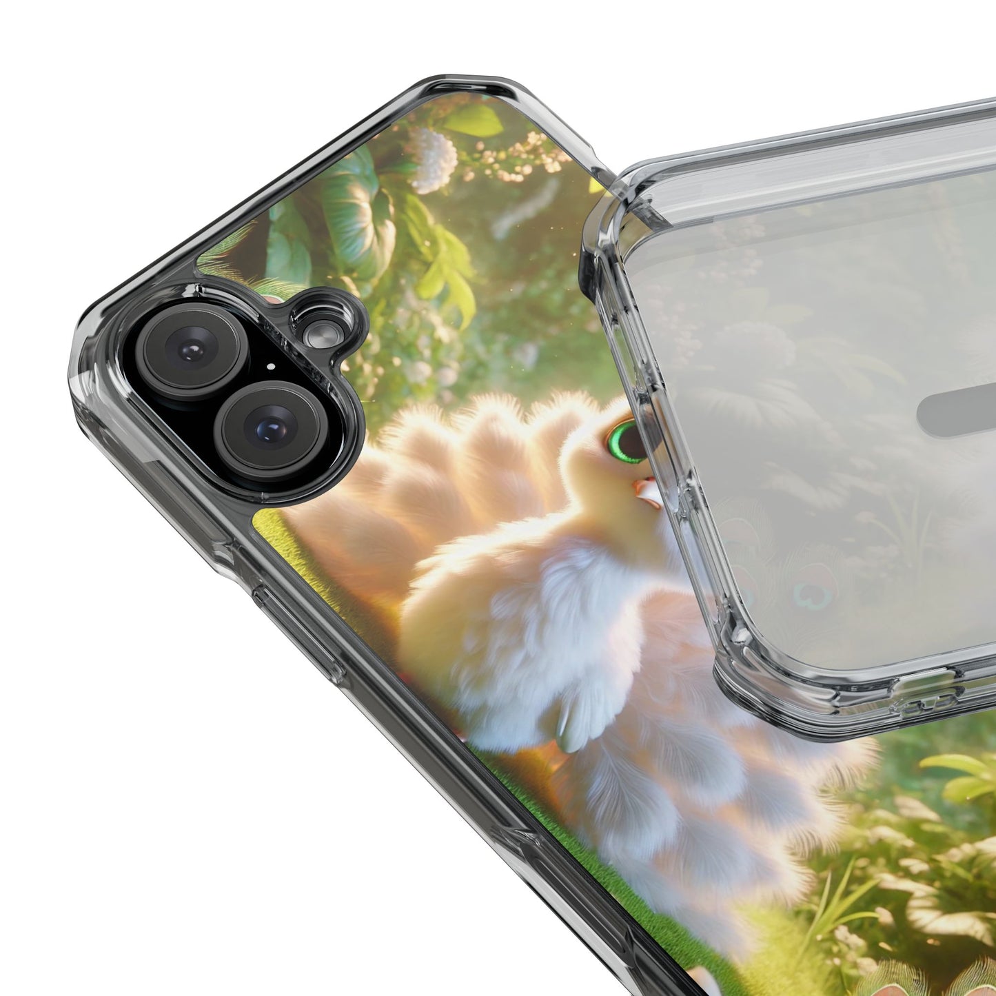 Baby White Peacock Magnetic Clear Phone Case, Many Models