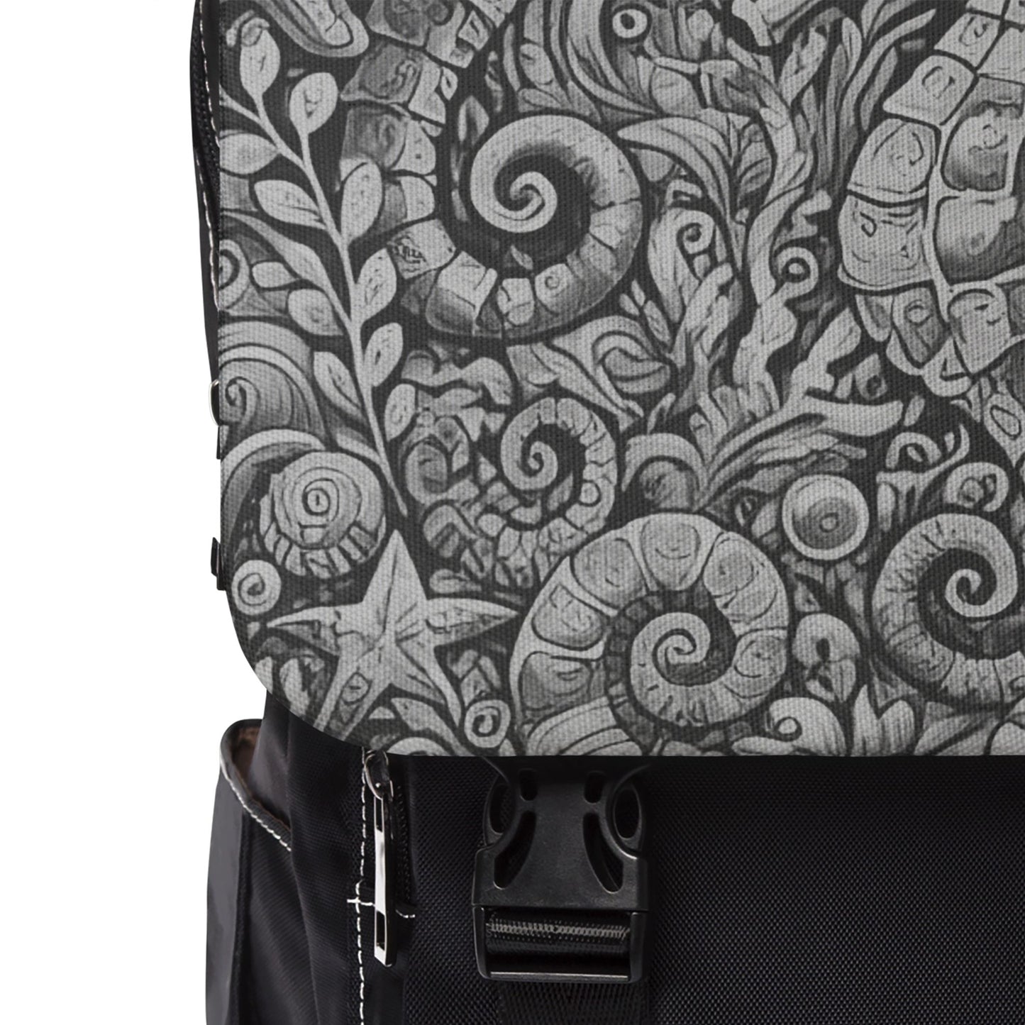 Tropical Casual Backpack - Perfect for Everyday Adventures / Seahorses/Noir