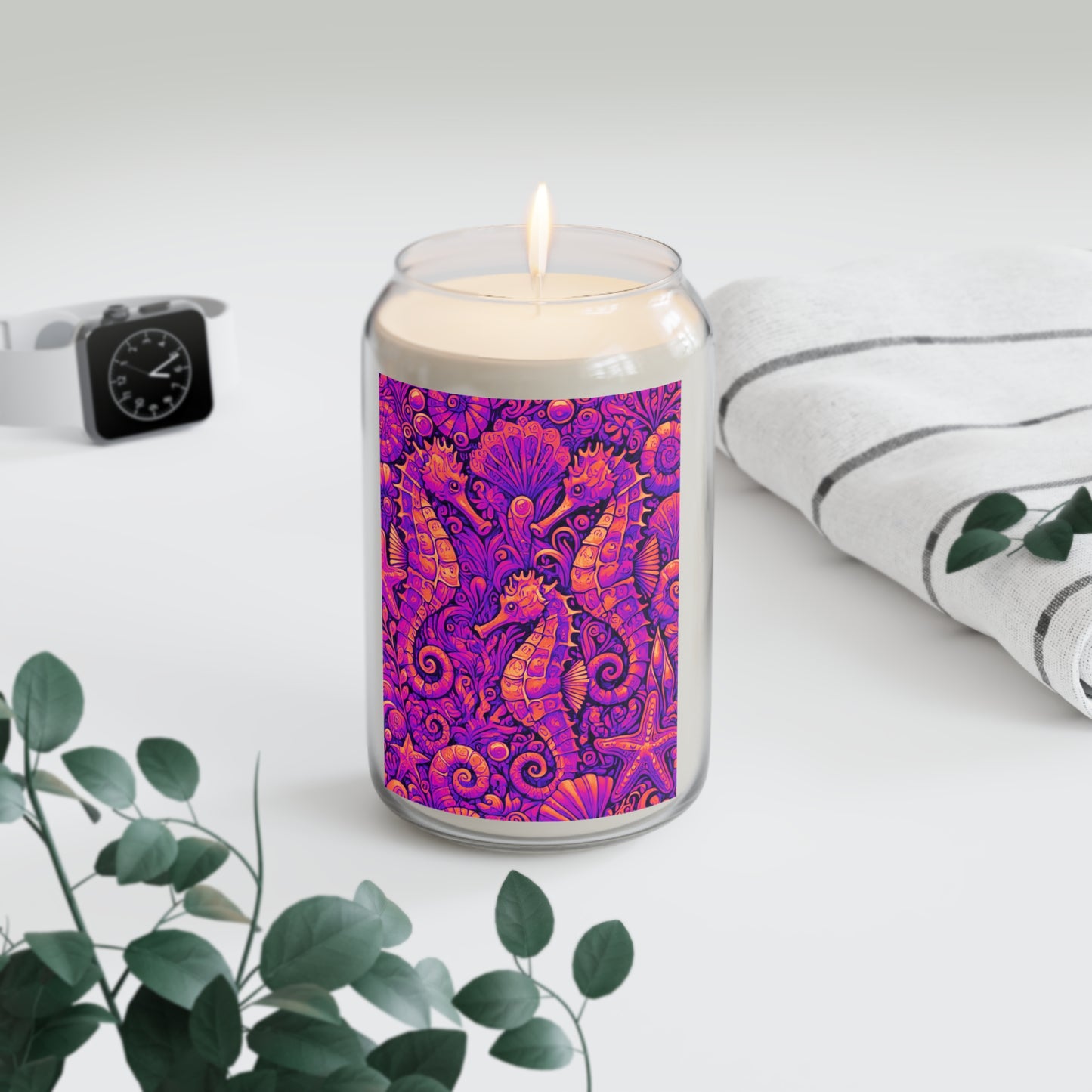 Scented Candle, 13.75oz - Seahorse Trio, Heatwave