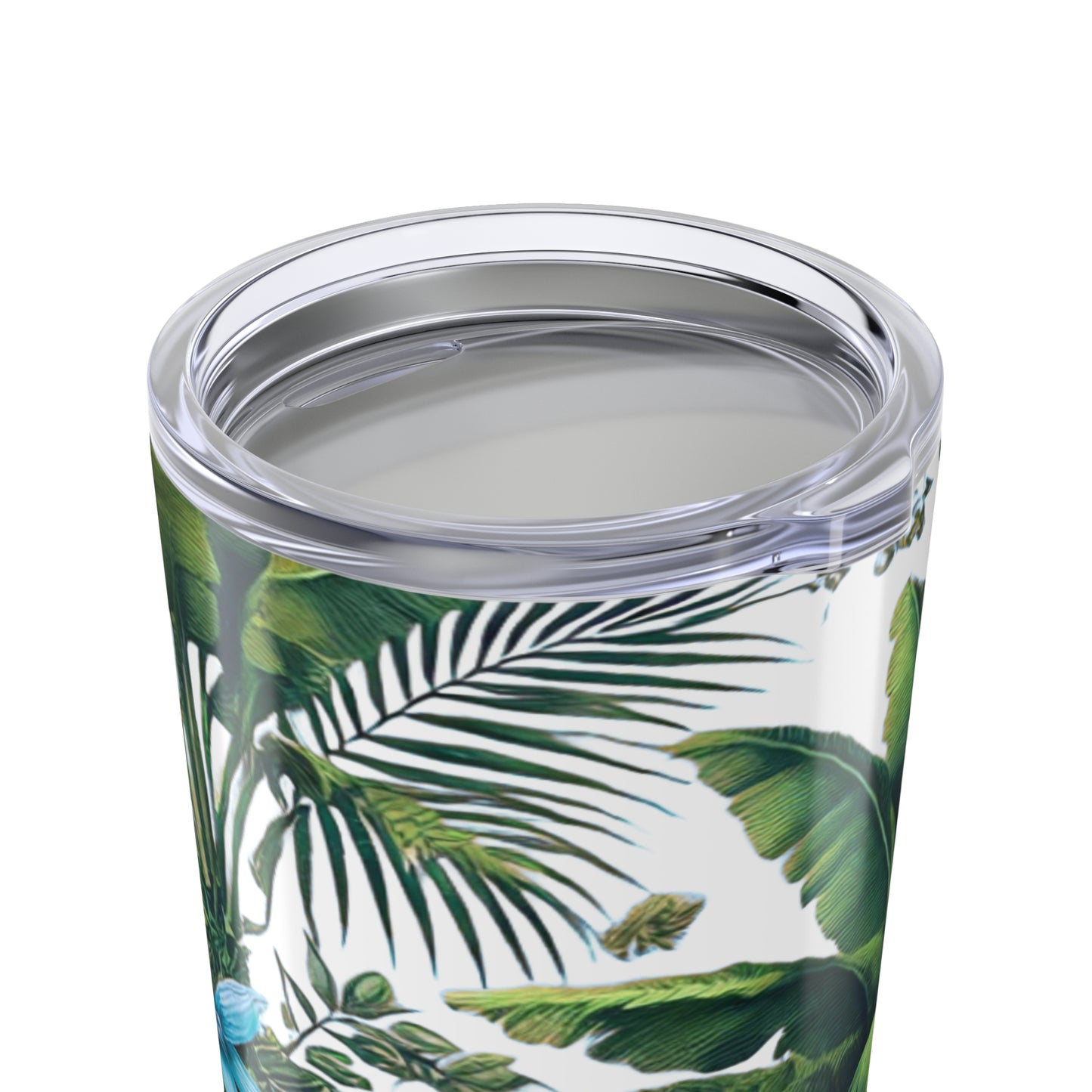 20oz Tropical Glossy Tumbler, Stainless Steel / More Tropical Fruit, White