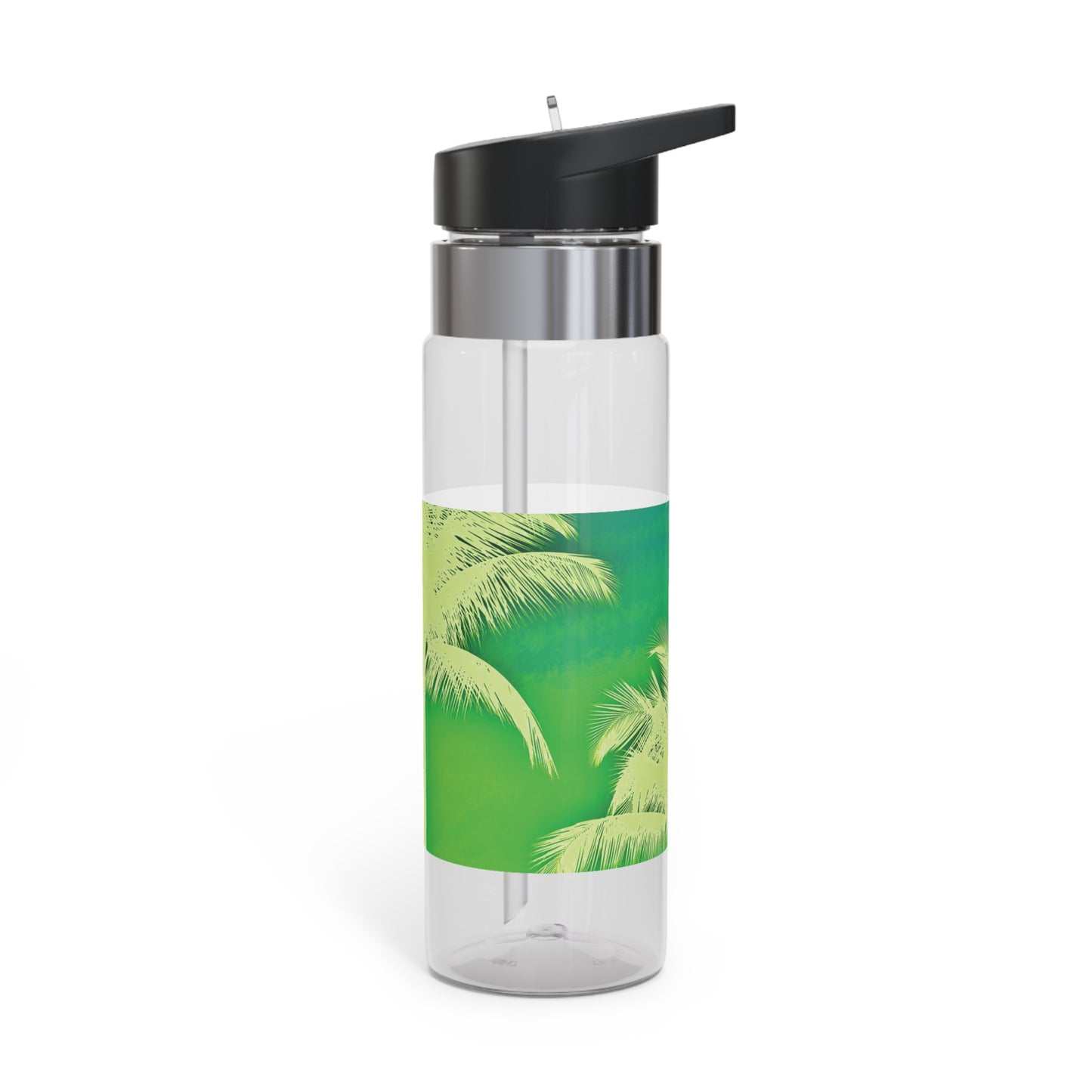 Tropical 20oz Tritan Sport Water Bottle - Leakproof, Lightweight, BPA-Free / Palm Glow Green