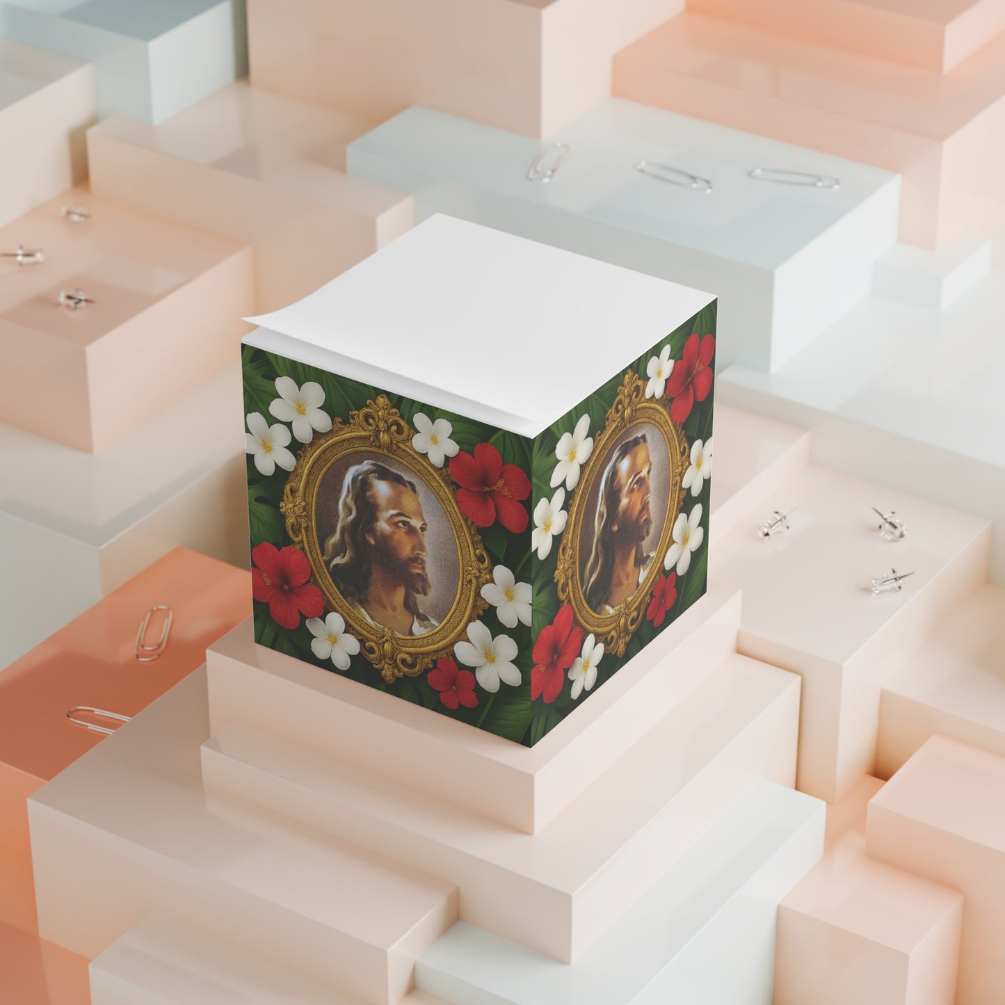Religious Note Cube - "Head of Christ" Jesus Portrait