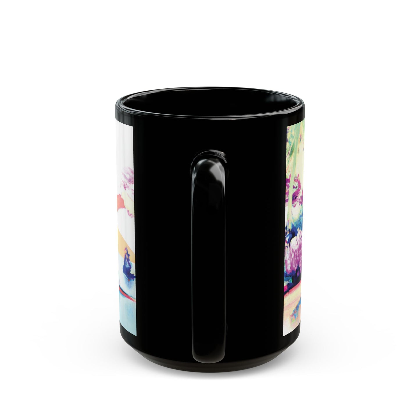 Black Coffee Mug - Watercolor Beach