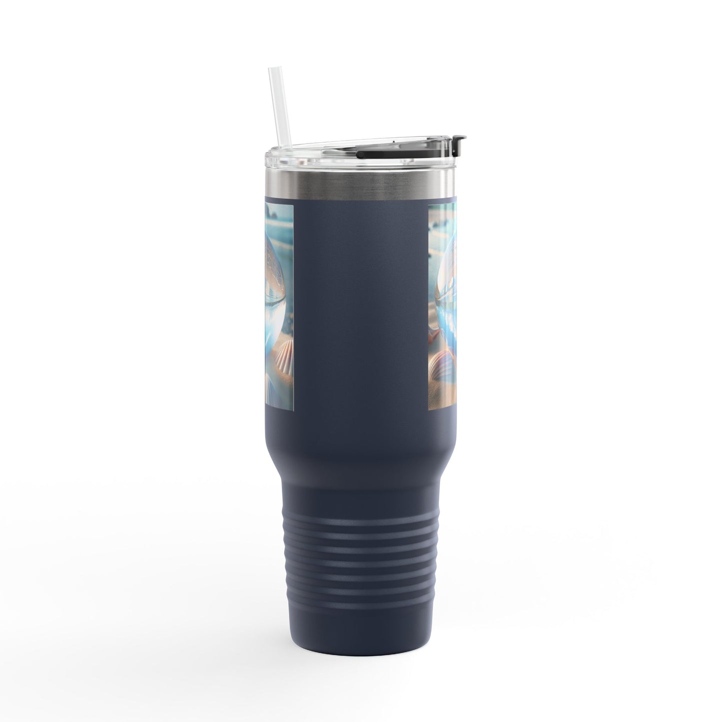 Insulated Travel Mug, 40oz / Beach Illusion Ball - Perfect for Outdoor Adventures
