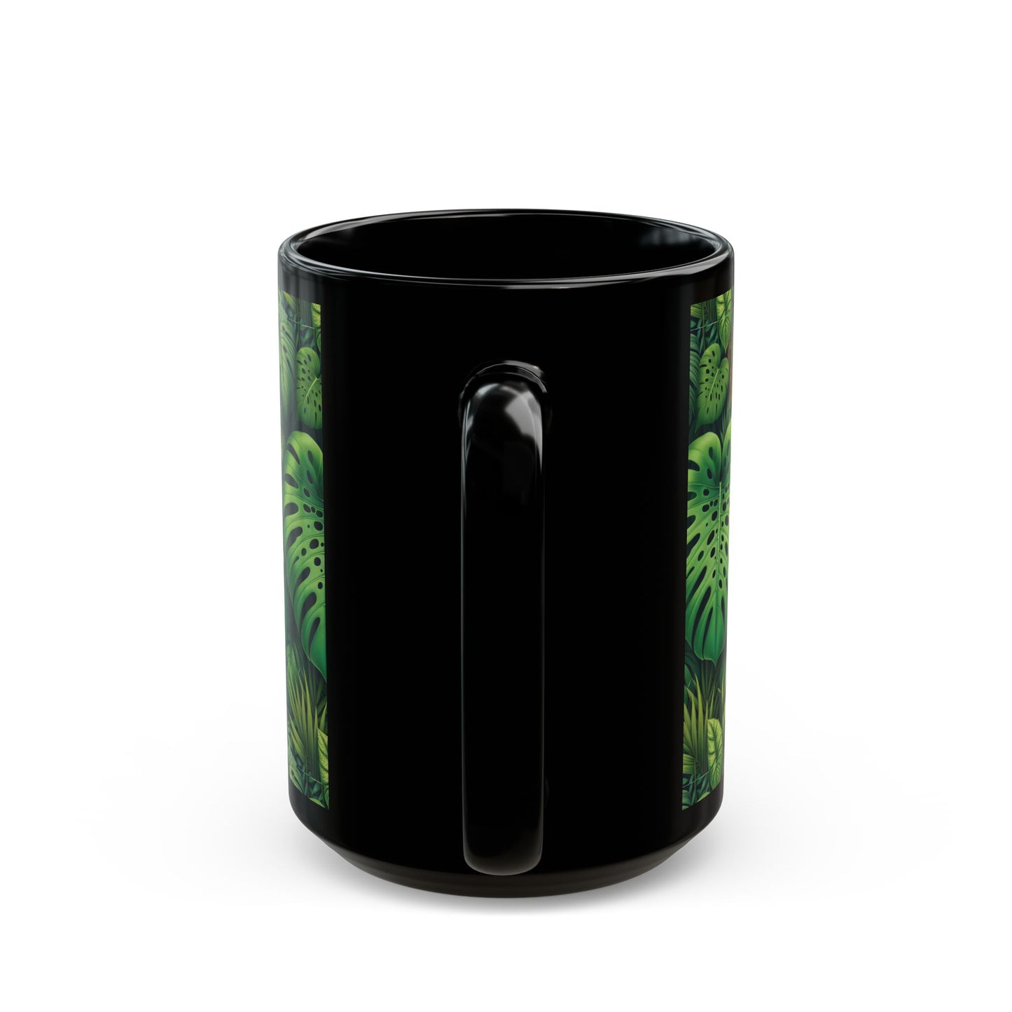 Black Coffee Mug - Rainforest Greenery