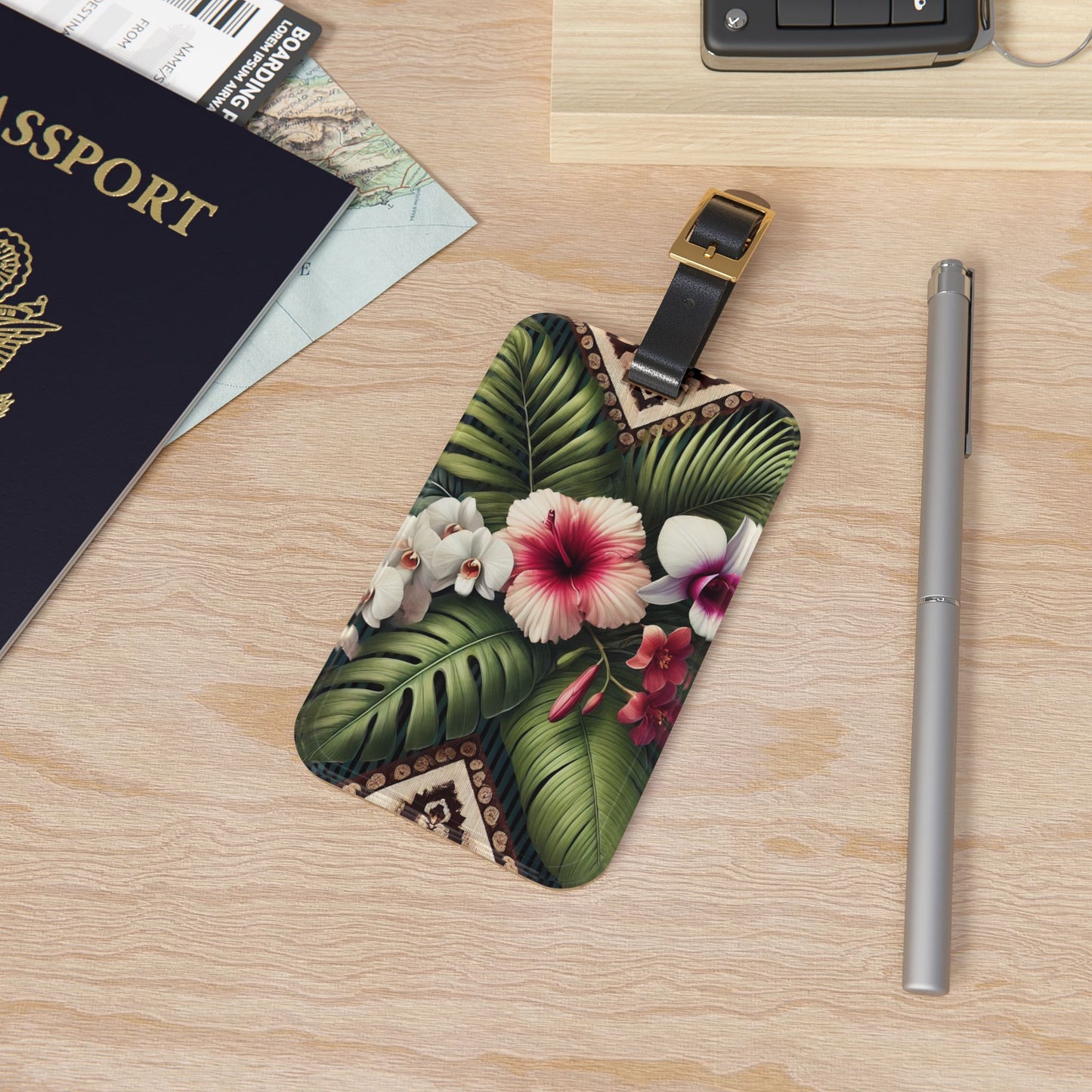 Luggage Tag - Tiki Orchids