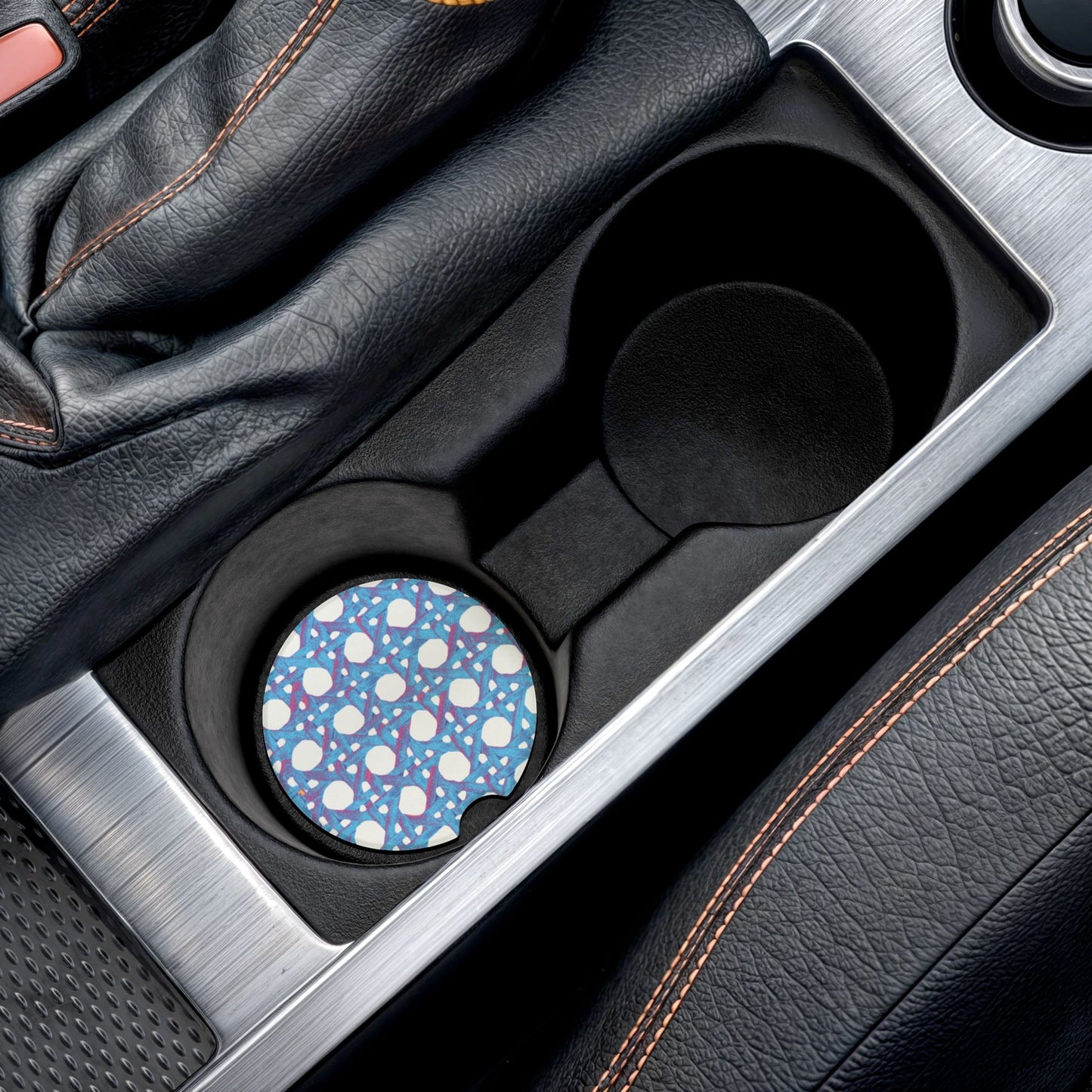 Soapstone Car Coaster - Turquoise Pop Beach Chair Wicker