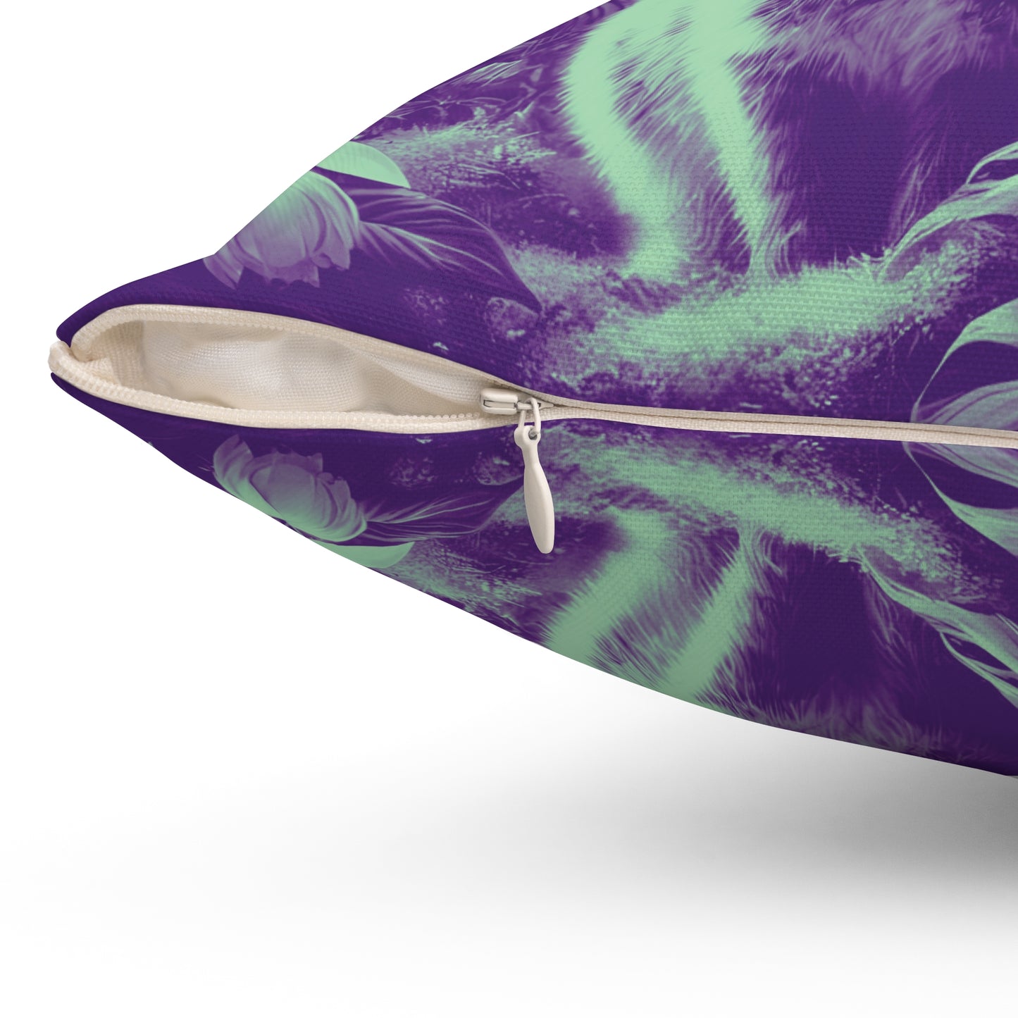 Decorative Pillow - Accent Cushion, 4 Sizes /Tropical Sumatran Rabbits/Minty