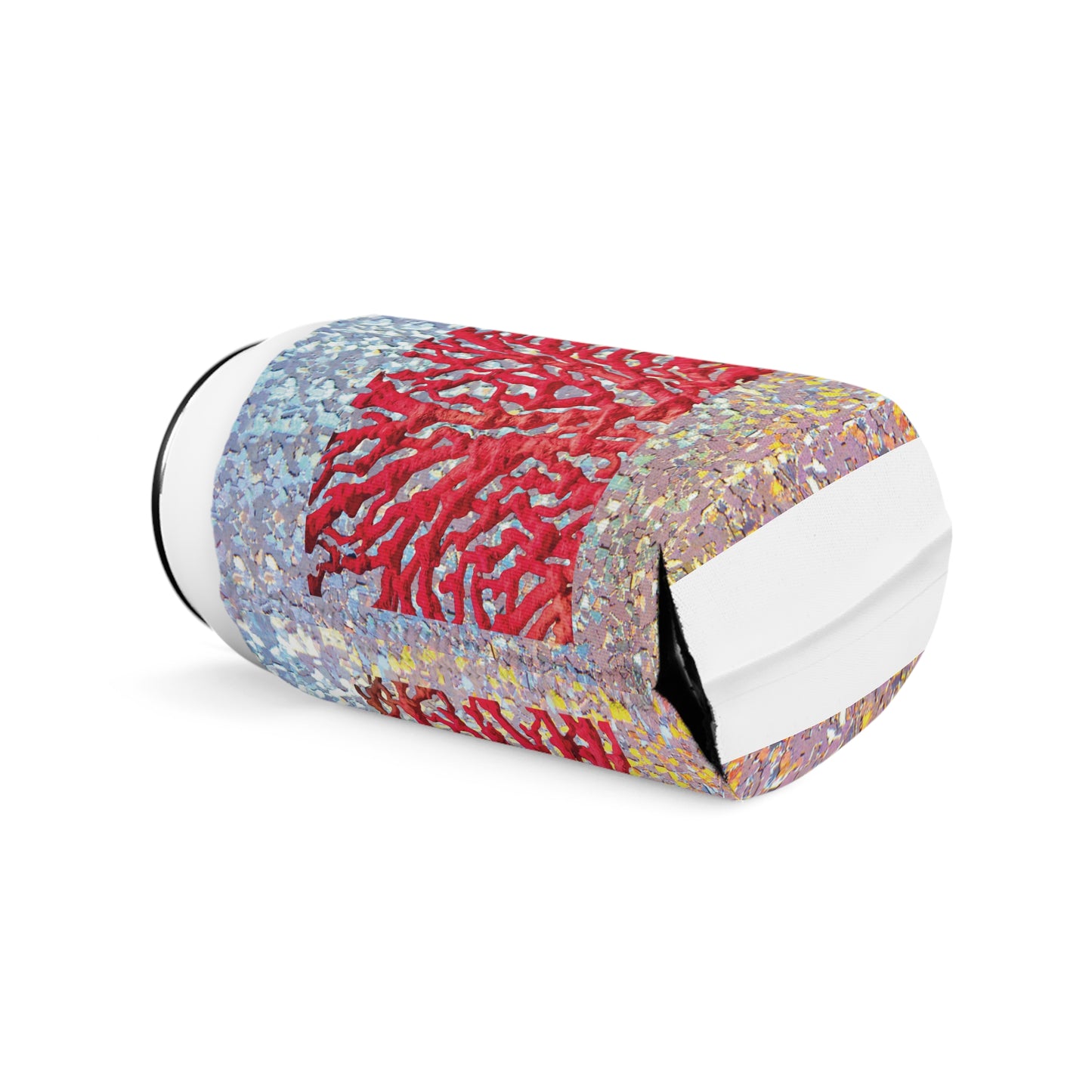 Disco Red Coral Reef Can Cooler Sleeve - Perfect for Outdoor Picnics
