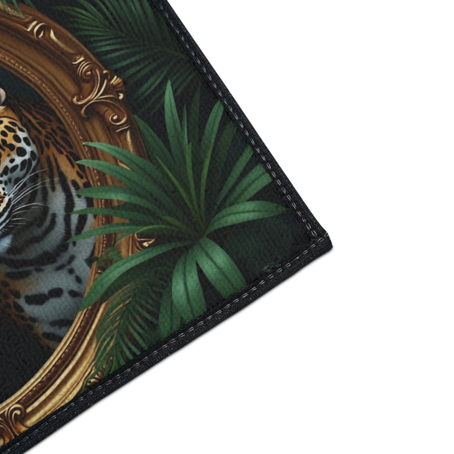 Heavy Duty Floor Mat, 5 Sizes – Tropical Area Rug for Home Décor / Framed Jaguars