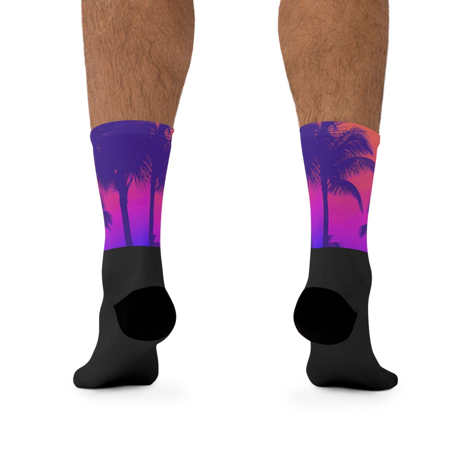 Recycled Poly Socks, Palm Glow Pop