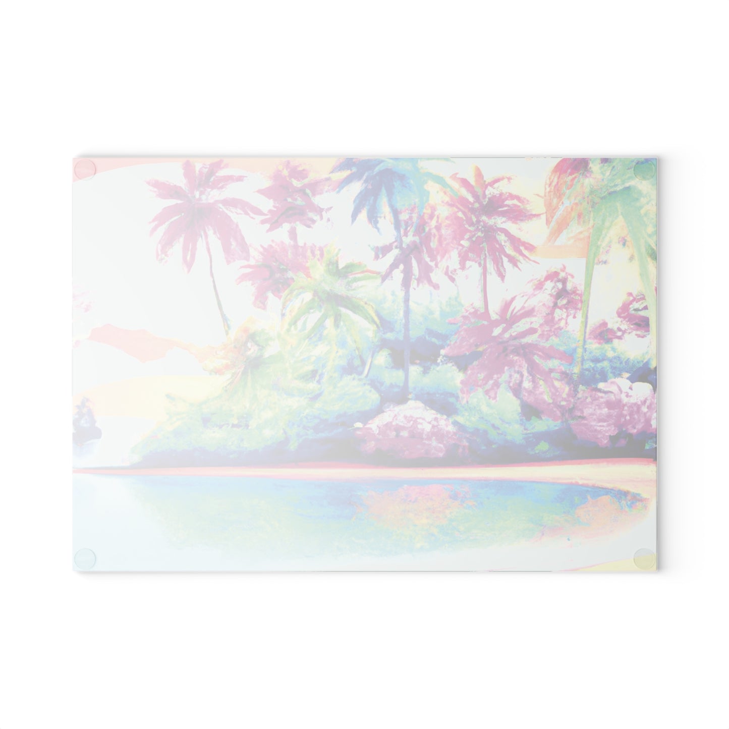 Glass Cutting Board, 2 sizes - Watercolor Beach