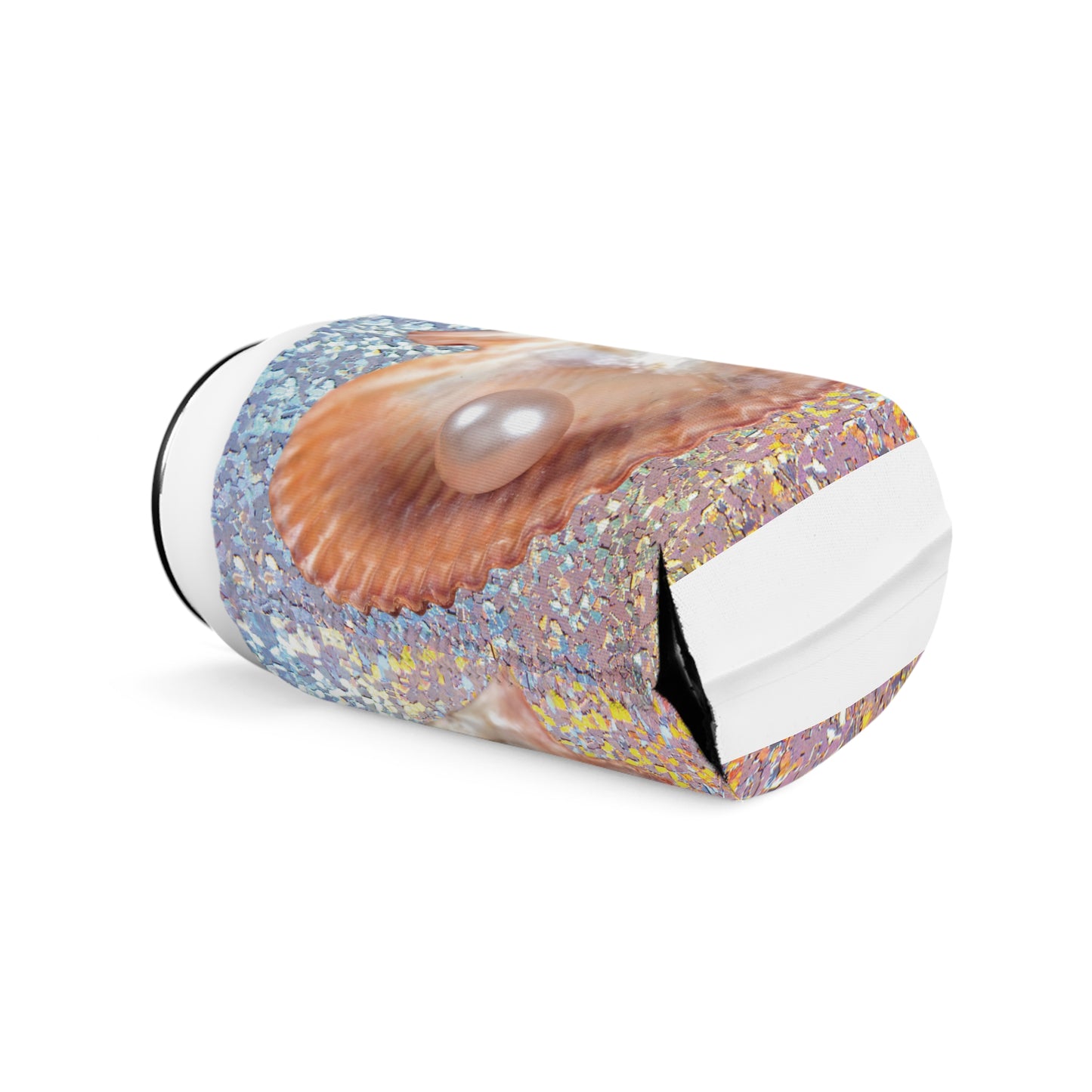 Disco FW Peach Pearl Oyster Can Cooler Sleeve - Perfect for Outdoor Picnics