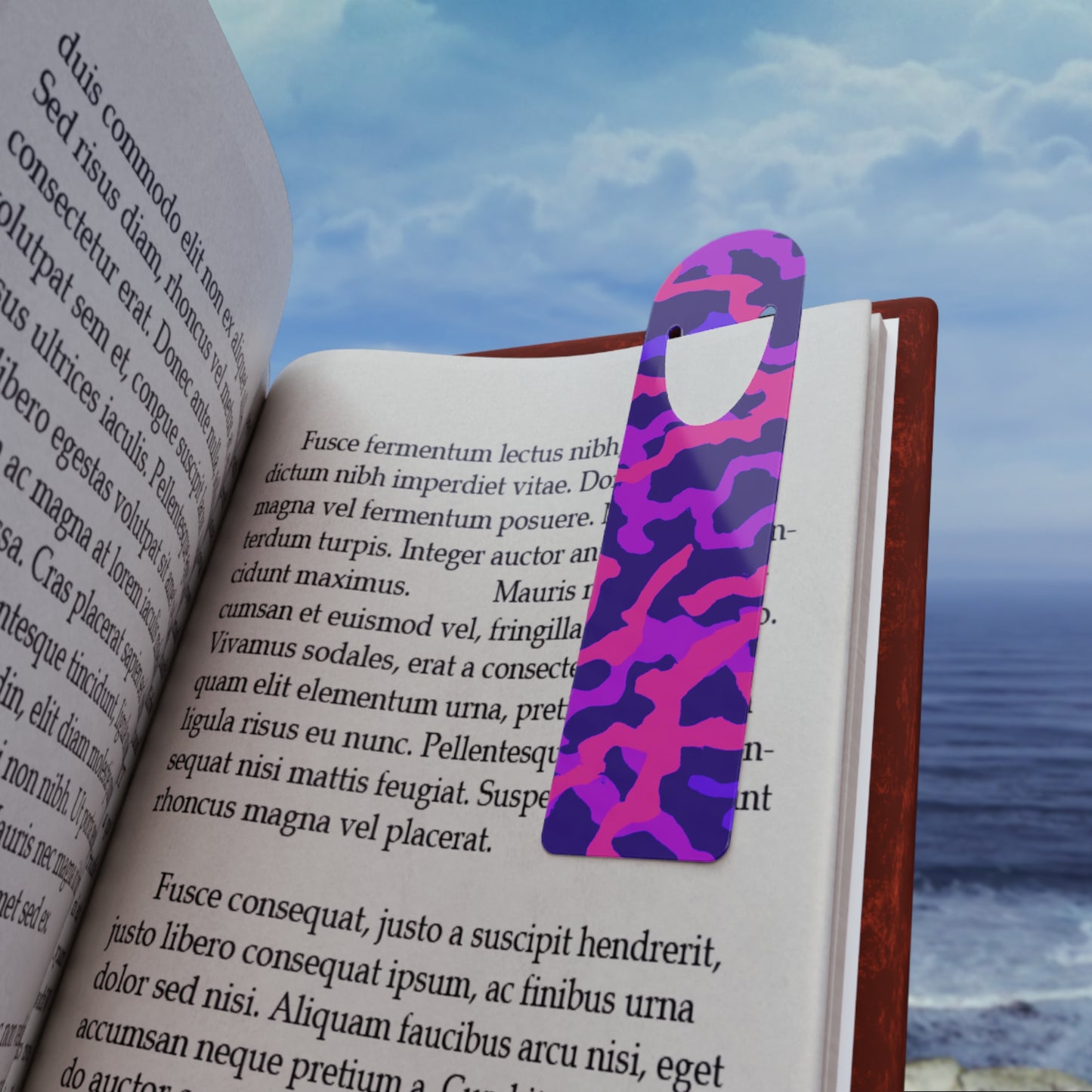 Bookmark - Aluminum, Coral Threads/Heatwave
