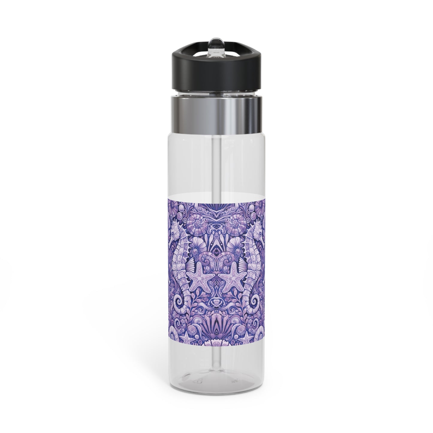 Tropical 20oz Tritan Sport Water Bottle - Leakproof, Lightweight, BPA-Free / Seahorse Trio, Amethyst