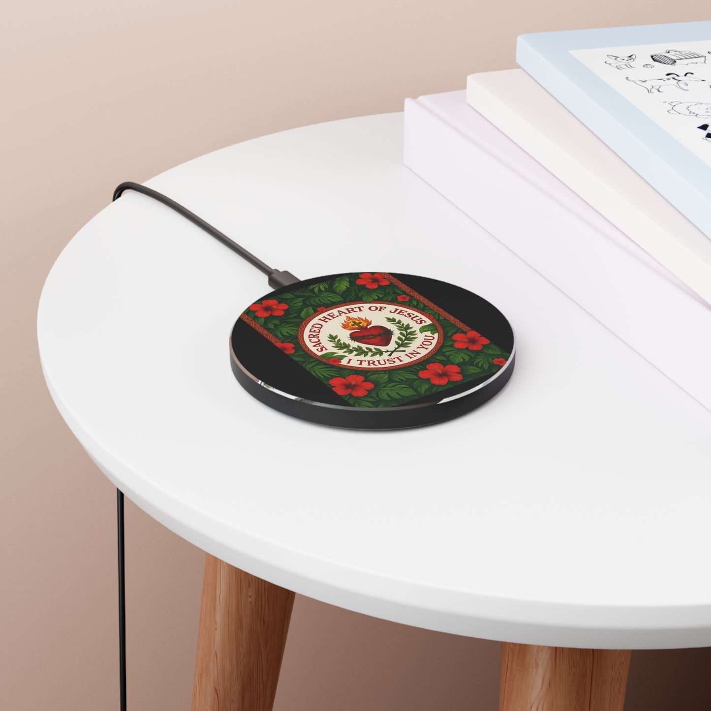 Religious Wireless Charger - Sacred Heart of Jesus Prayer