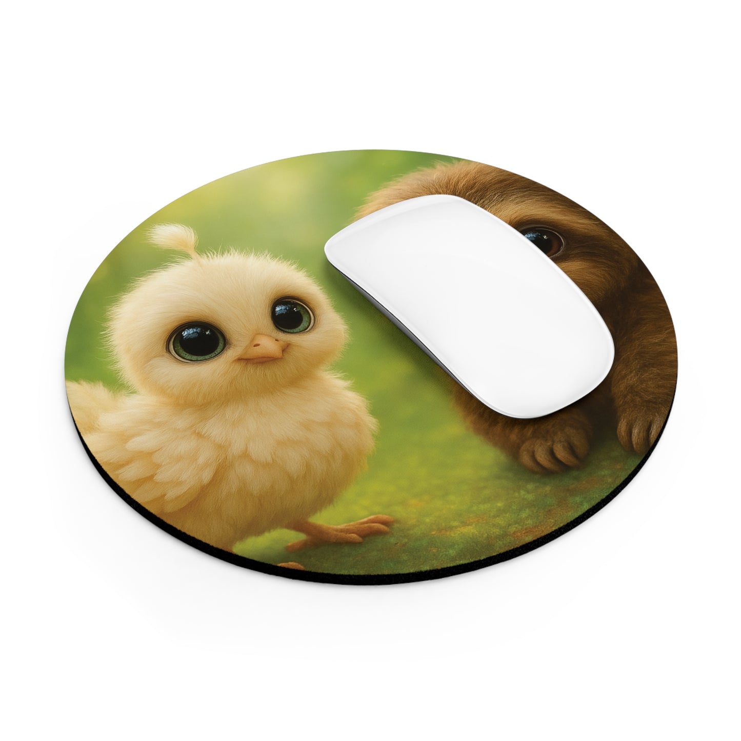 Tropical Mouse Pad, 2 Shapes - Beach Vibes for Home Office & Gamer / Baby White Peacock and Baby Capybara