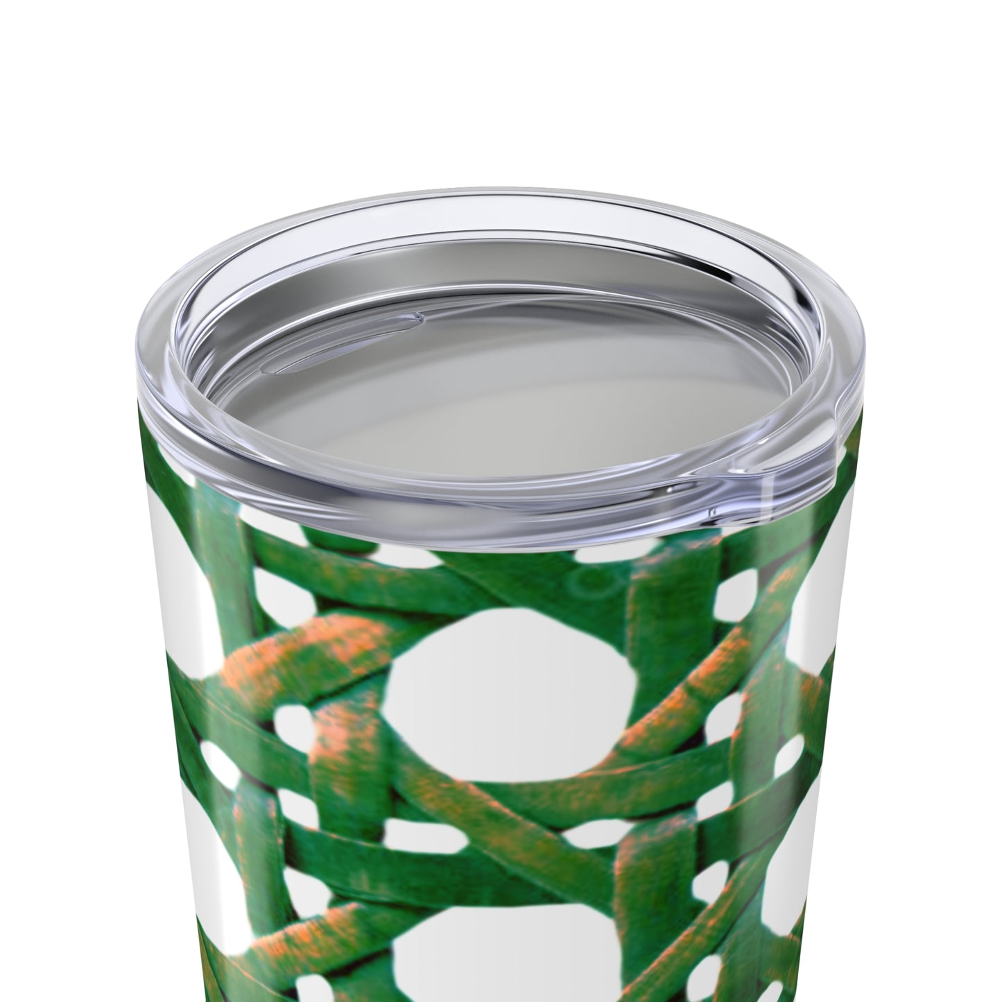 20oz Tropical Glossy Tumbler, Stainless Steel / Green Wicker