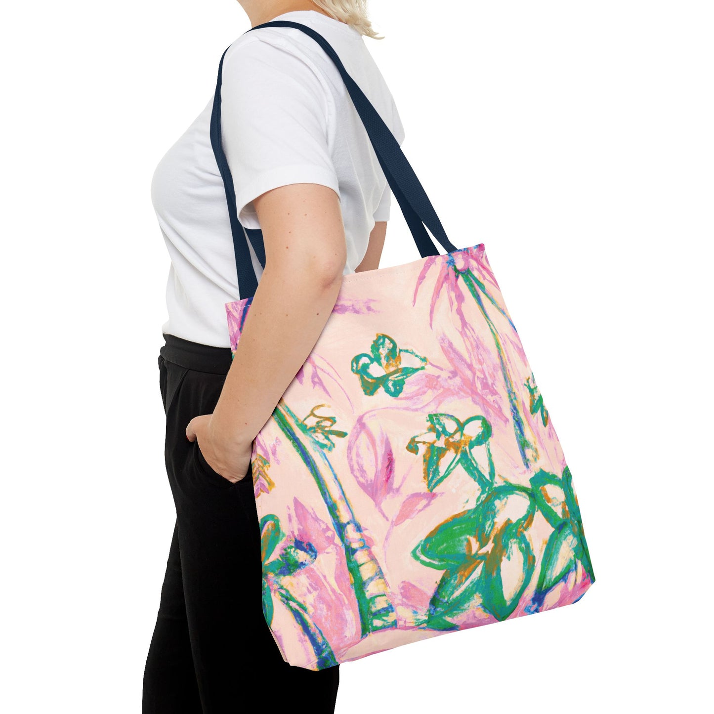 Pink Tropical Doodles Tote Bag - 3 Sizes