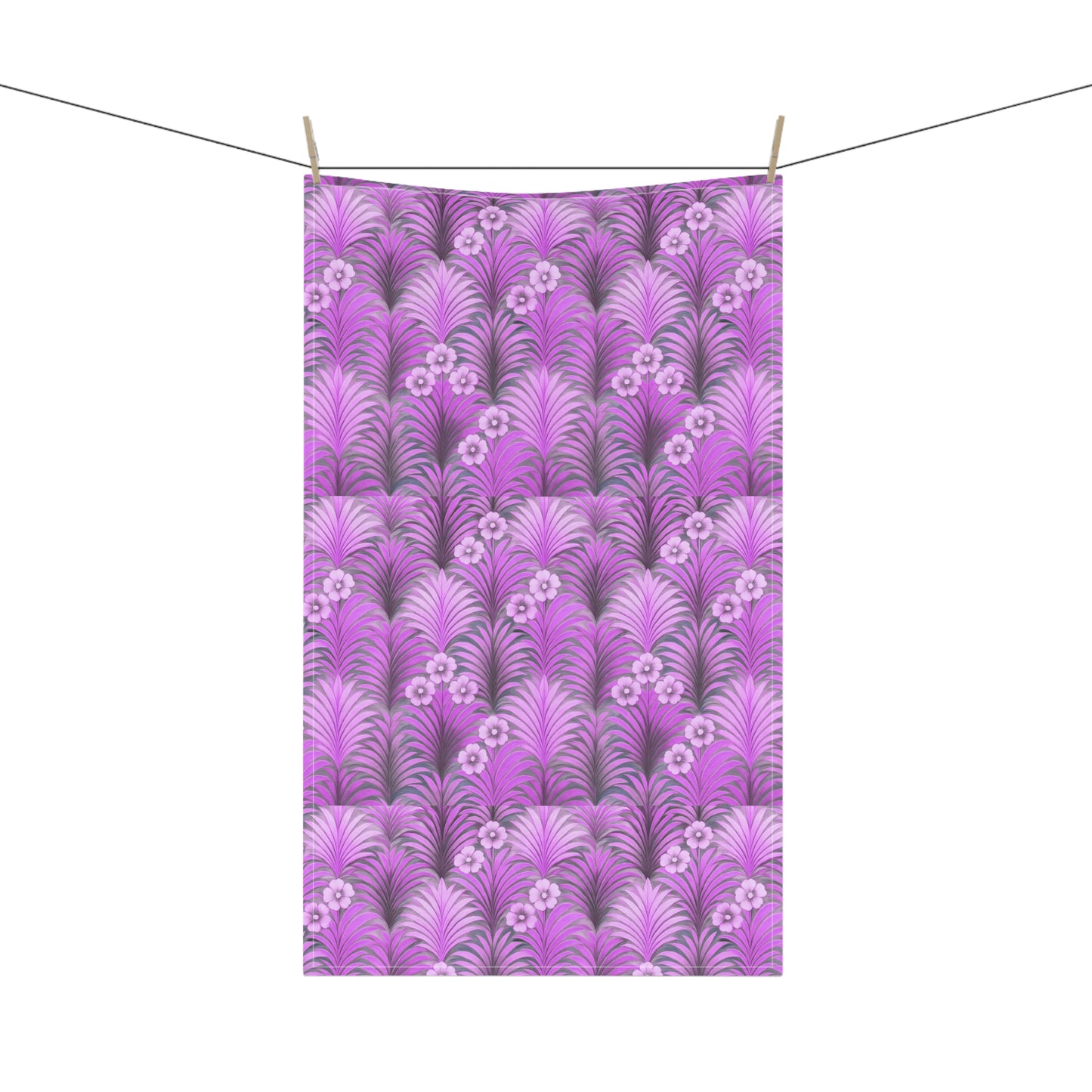 Tea Towels (cotton, poly) - Sunrise Palms/Amethyst