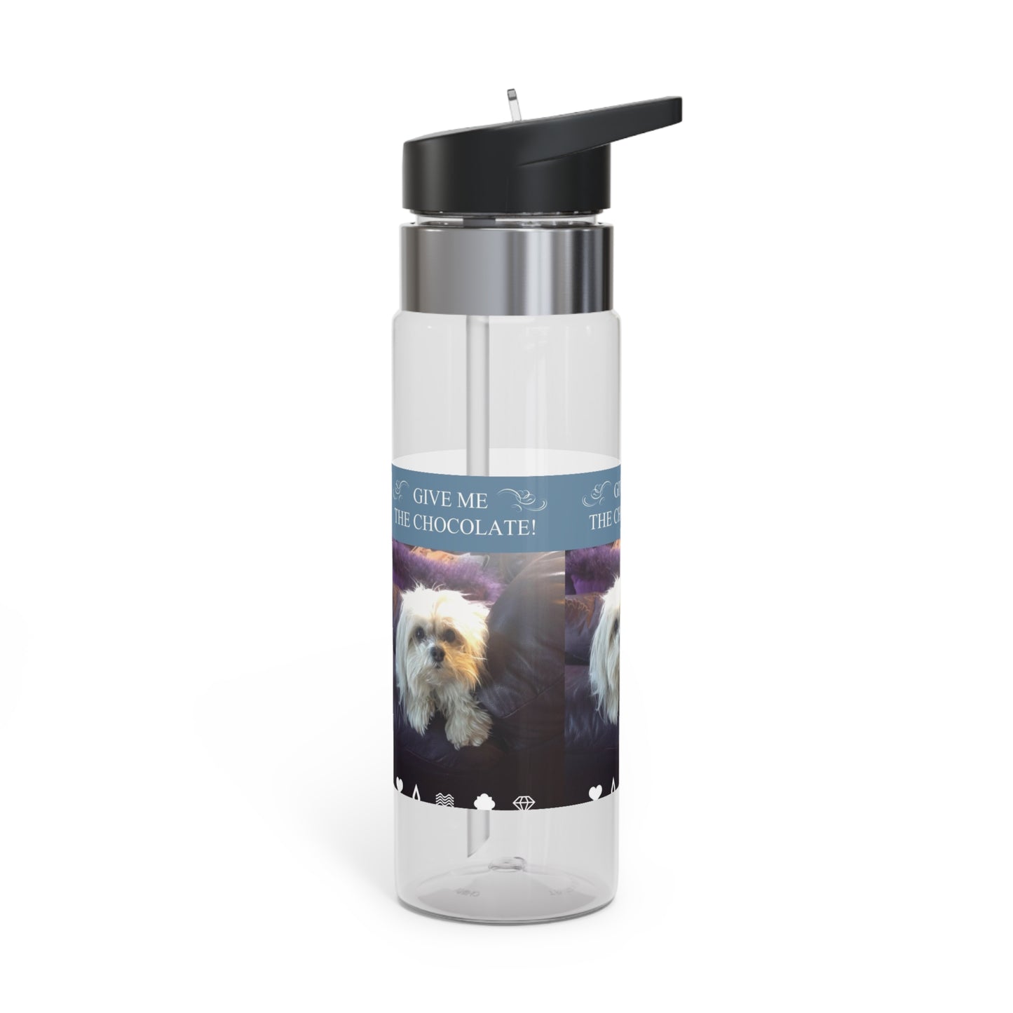 Dog 20oz Tritan Sport Water Bottle - Leakproof, Lightweight, BPA-Free / Puppy Ariel Asks for Chocolate