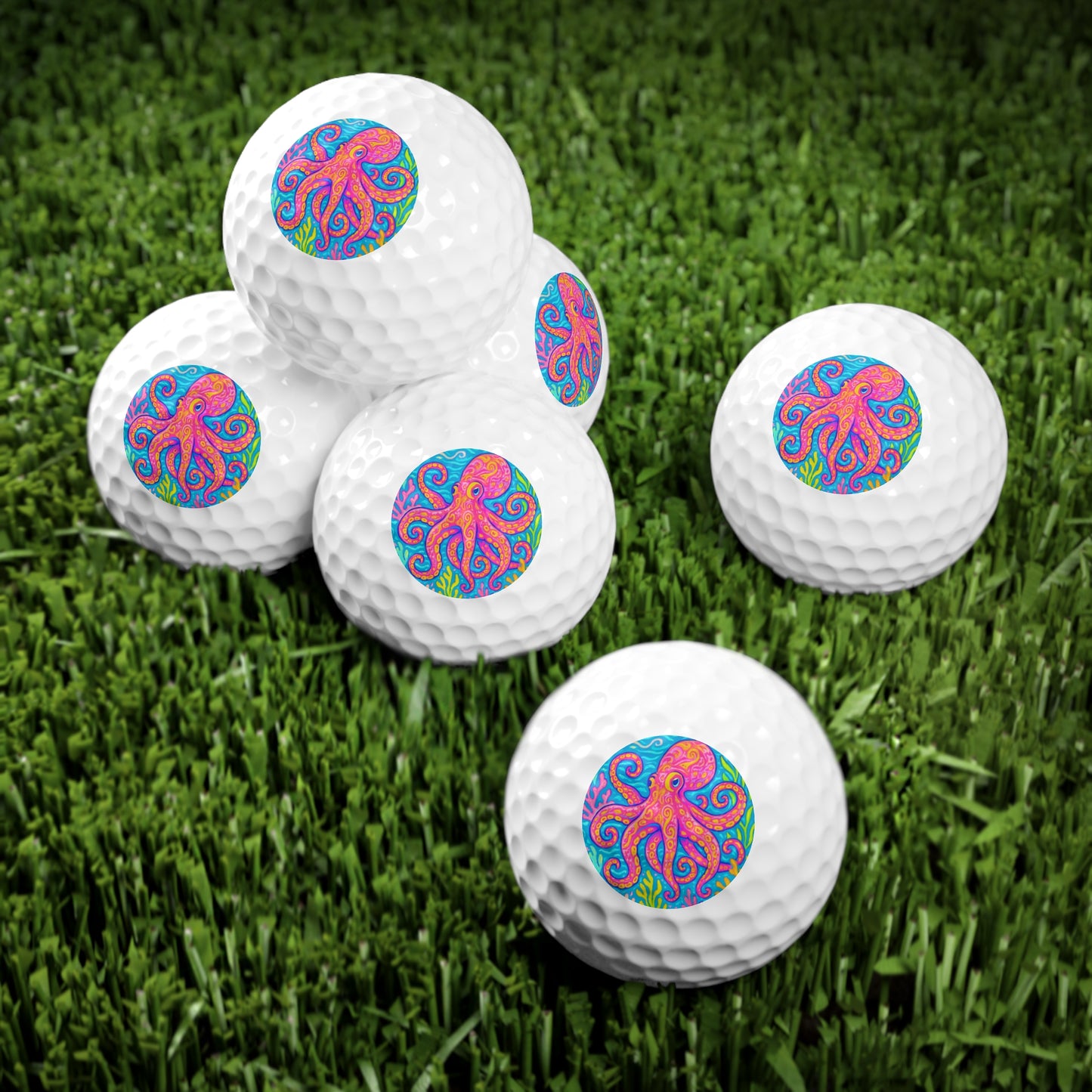 Coastal-Themed Golf Balls, 6pcs - Perfect Gift for Golf Enthusiasts / Kraken Joe