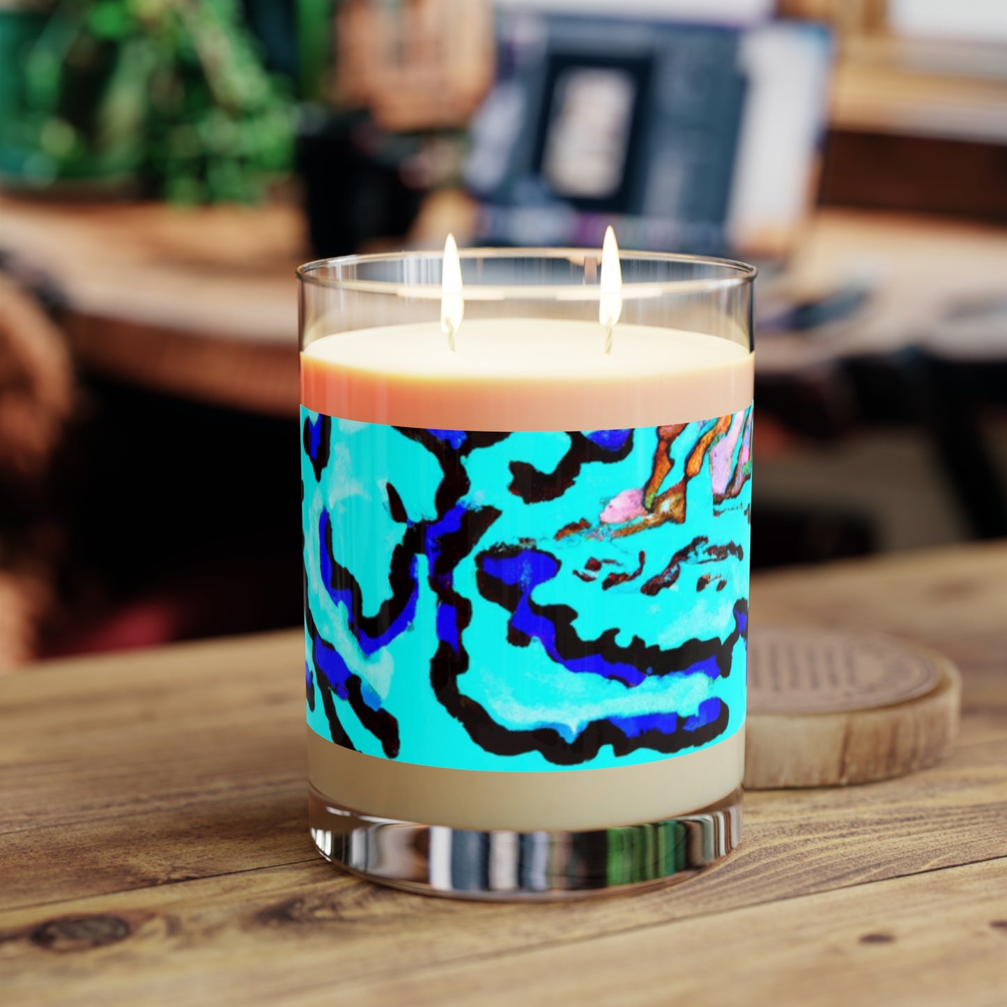 Wild Coral Reef/Turquoise Scented Candle - 11oz Full Glass, Tropical Decor