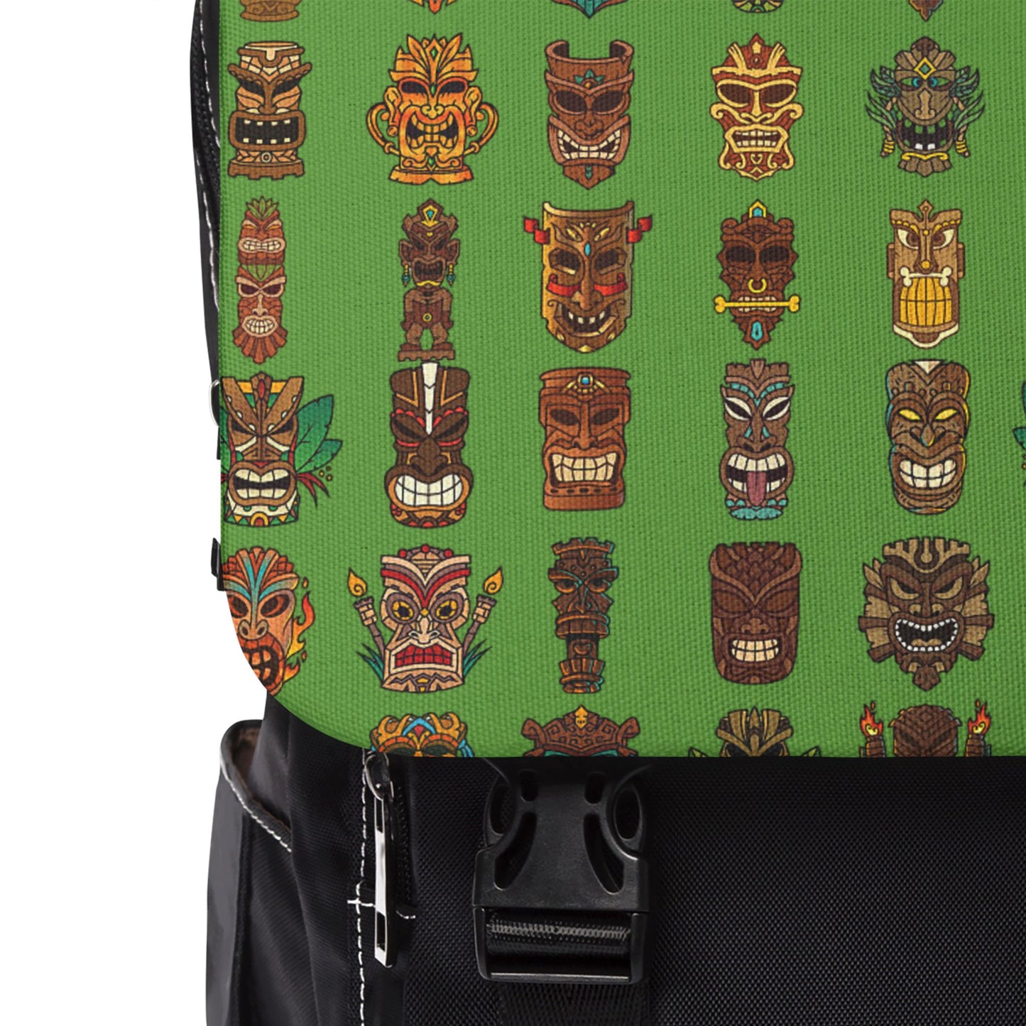 Tropical Casual Backpack - Perfect for Everyday Adventures / Tiny Tiki Dudes, Green