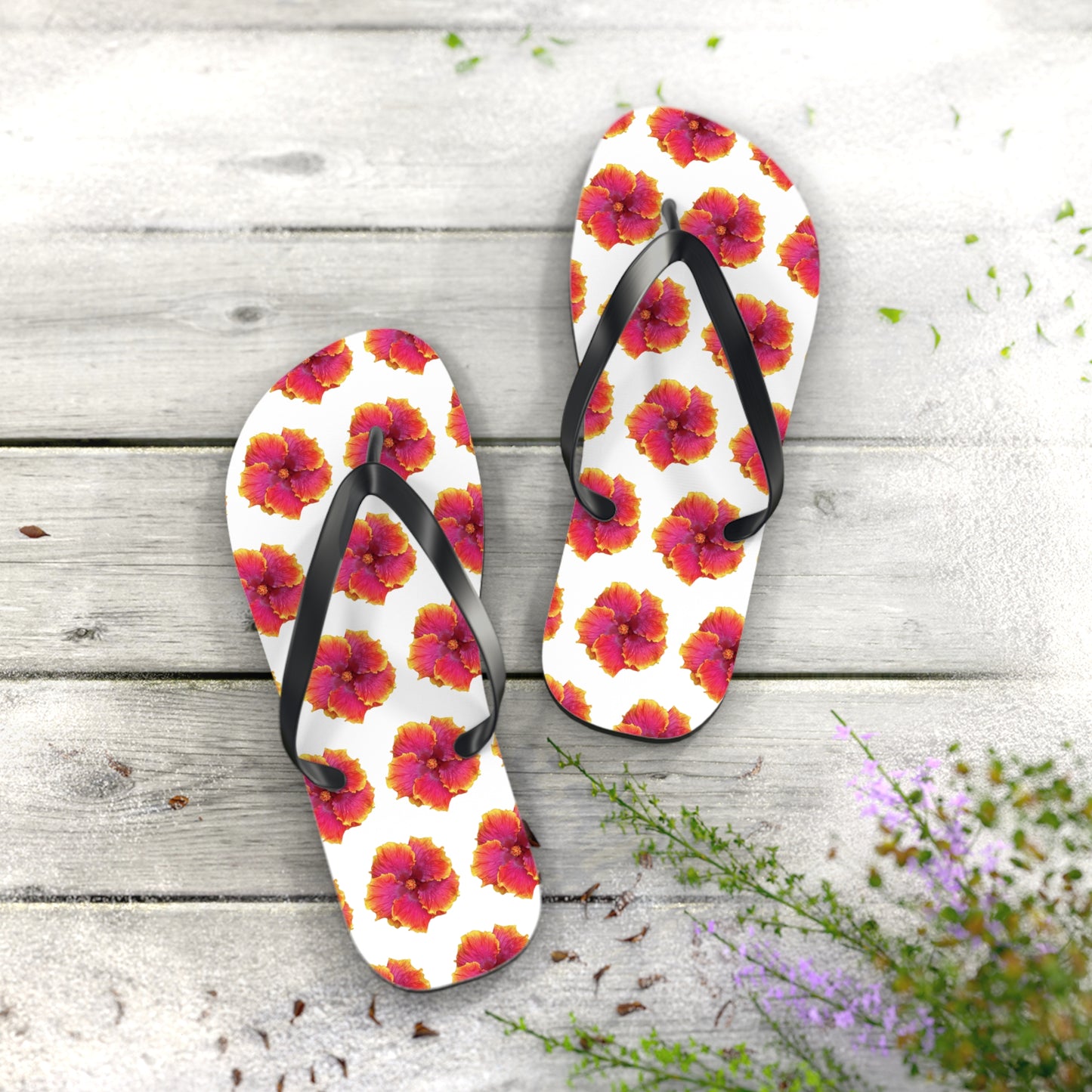 Flip Flops - Sunset Hibiscus