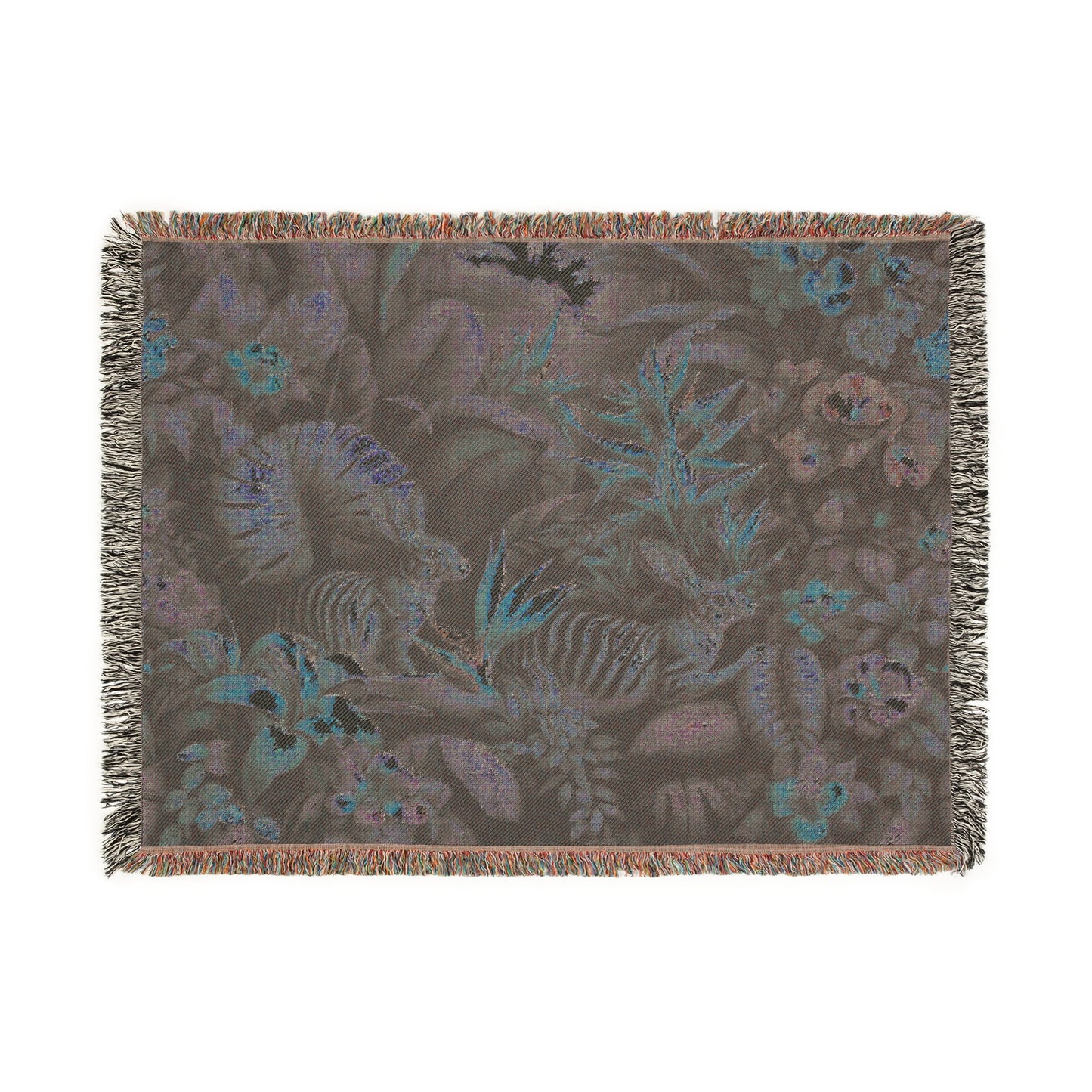 Woven Blanket, 3 Sizes - Tropical Home Decor / Rainforest Sumatran Rabbit Outing