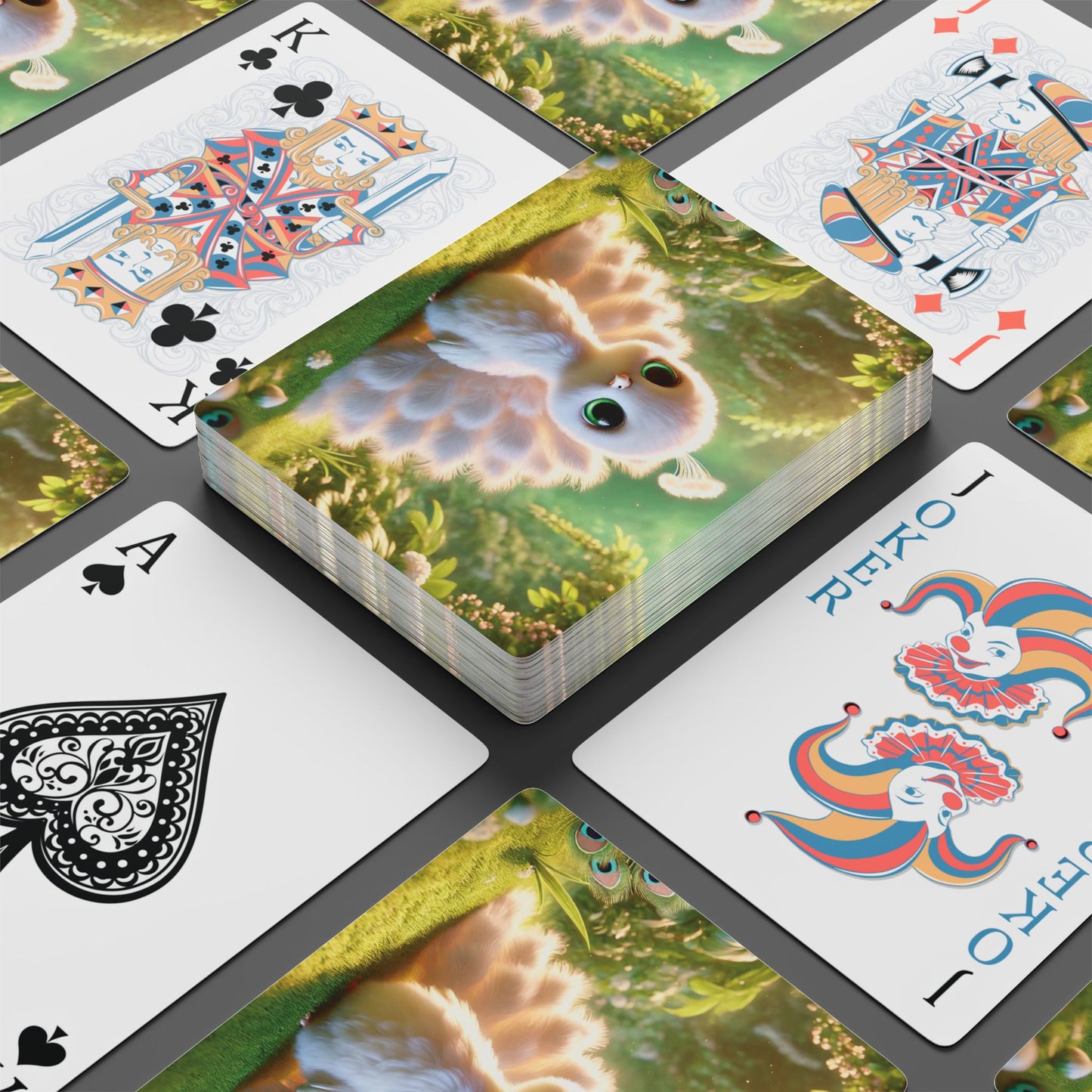 Poker Playing Cards - Baby White Peacock