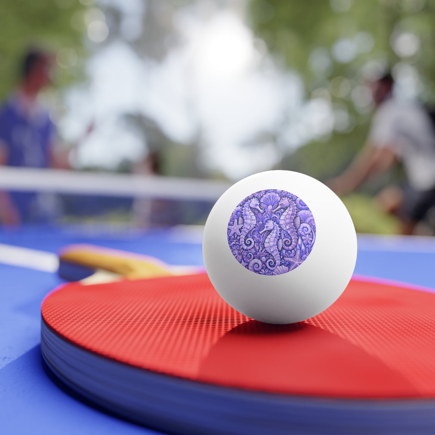 Tropical Paradise Ping Pong Balls - 6 Pack with Seahorse Trio/Amethyst