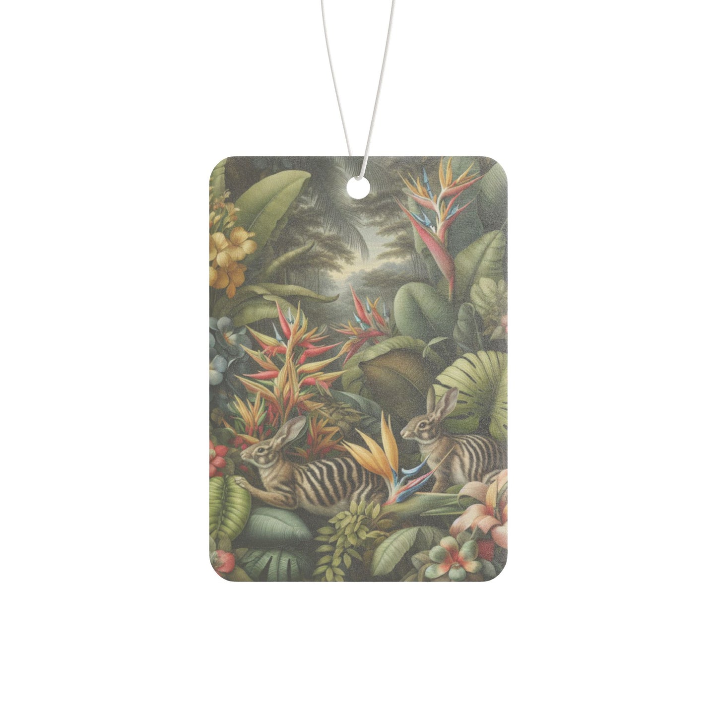 Rainforest Rabbit Outing Car Air Freshener - Vibrant Aromatic Cocktail Décor