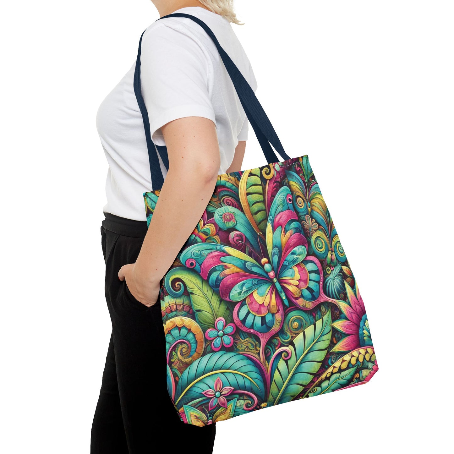 Rainforest Butterfly Pop Tote Bag - 3 Sizes
