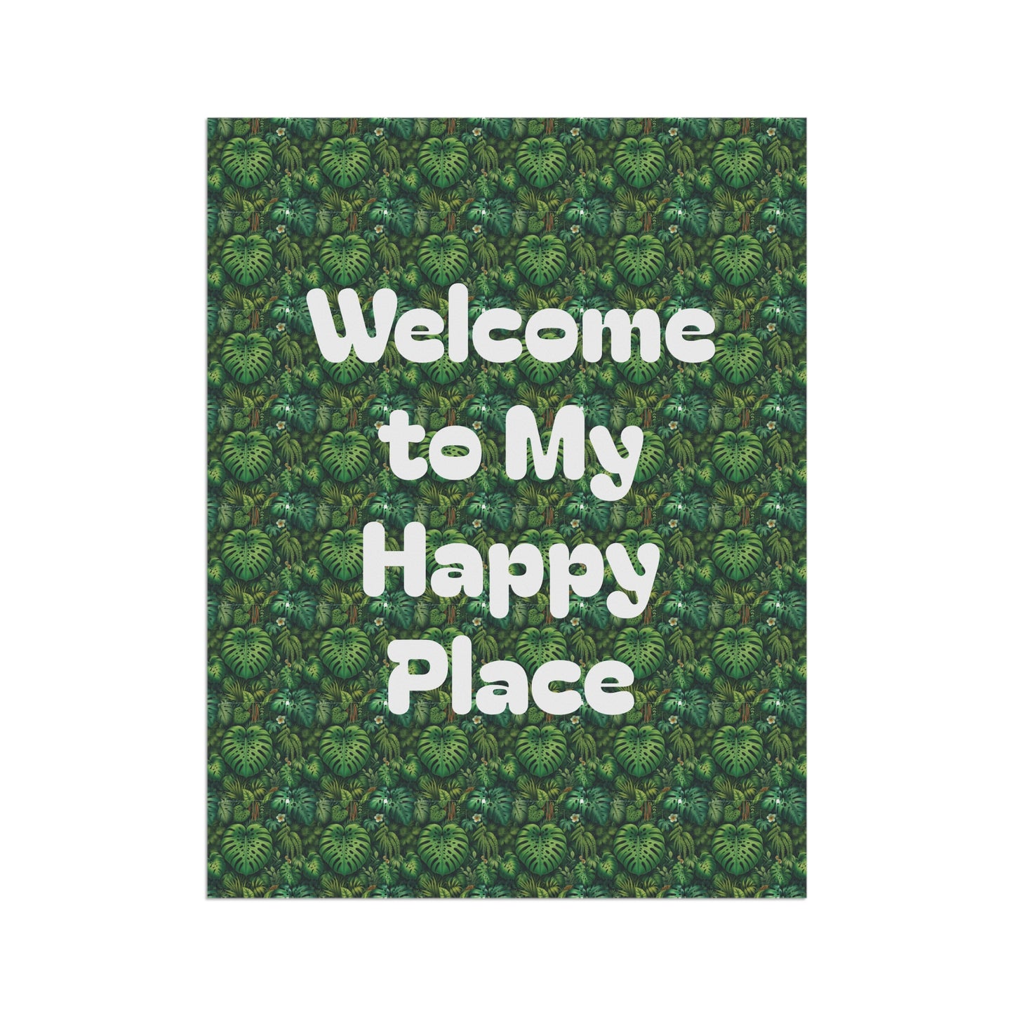 Tropical Garden Flag - Perfect for Outdoor Decor / Welcome to My Happy Place