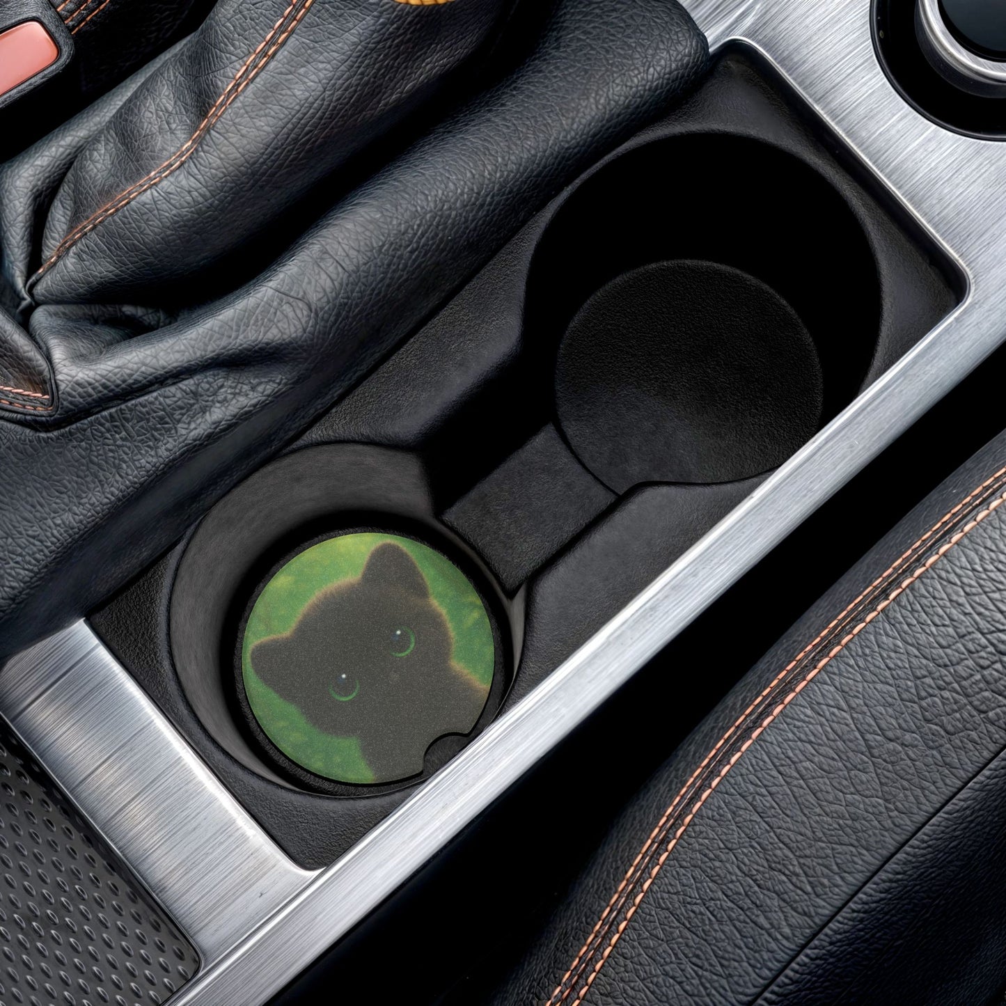 Soapstone Car Coaster - Baby Black Panther